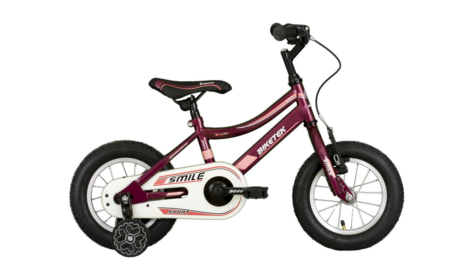 KOLIKEN Biketek Smile 12" tanulókerékpár, kontrás, bordó