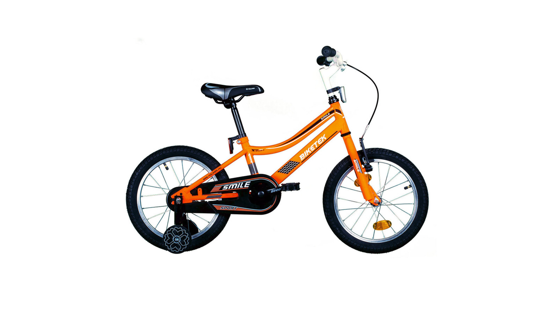 KOLIKEN Biketek Smile 16" gyermekkerékpár / tanulóbicikli, kontrás, narancssárga