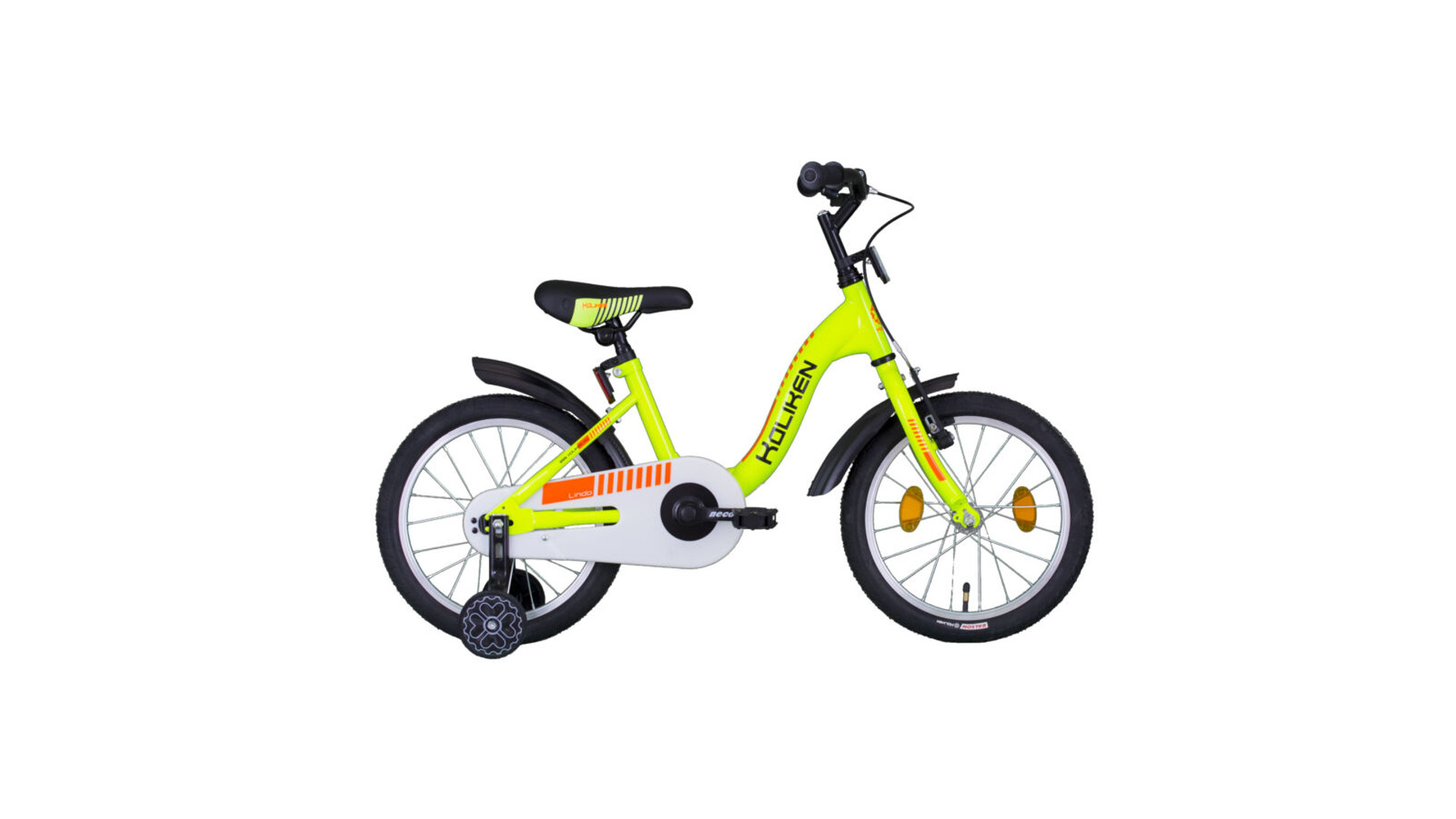 KOLIKEN Lindo 16" gyermekkerékpár / tanulóbicikli, kontrás, zöld-narancs KOLIKEN Lindo 16" gyermekkerékpár / tanulóbicikli, kontrás, zöld-narancs