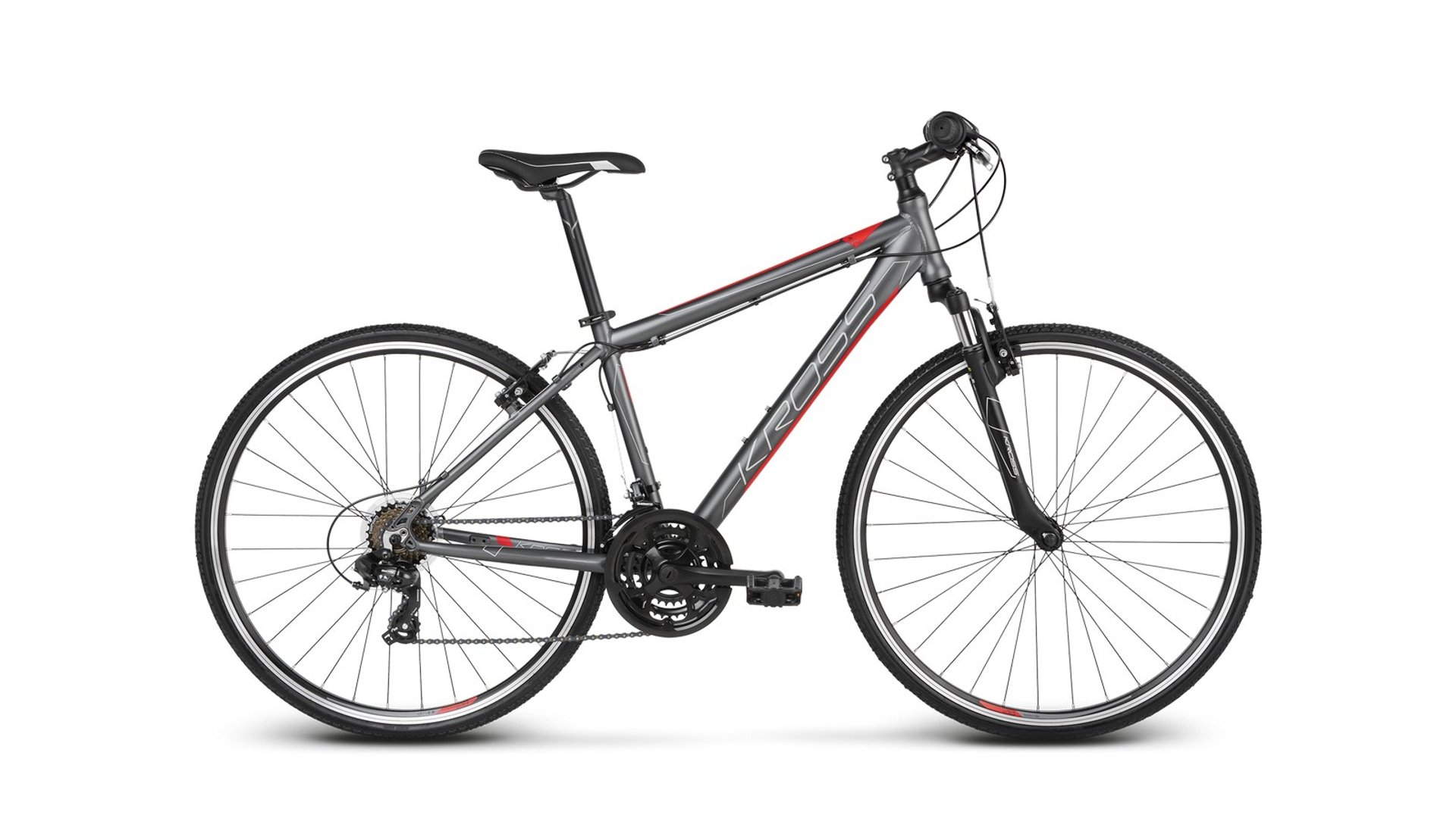 KROSS Evado 1.0 M 28" férfi cross kerékpár, graphite / red matt, M (19")