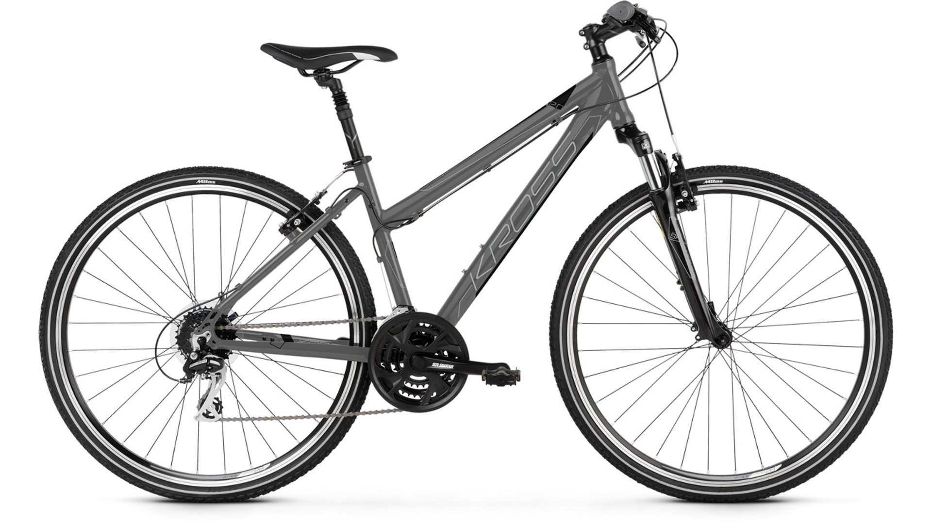 KROSS Evado 2.0 D 28" női cross kerékpár, graphite / black / mat, M (17")