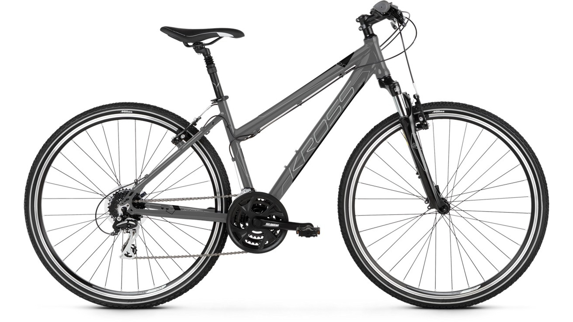 KROSS Evado 2.0 D 28" női cross kerékpár, graphite / black / mat, M (17") KROSS Evado 2.0 D 28" női cross kerékpár, graphite / black / mat, M (17")