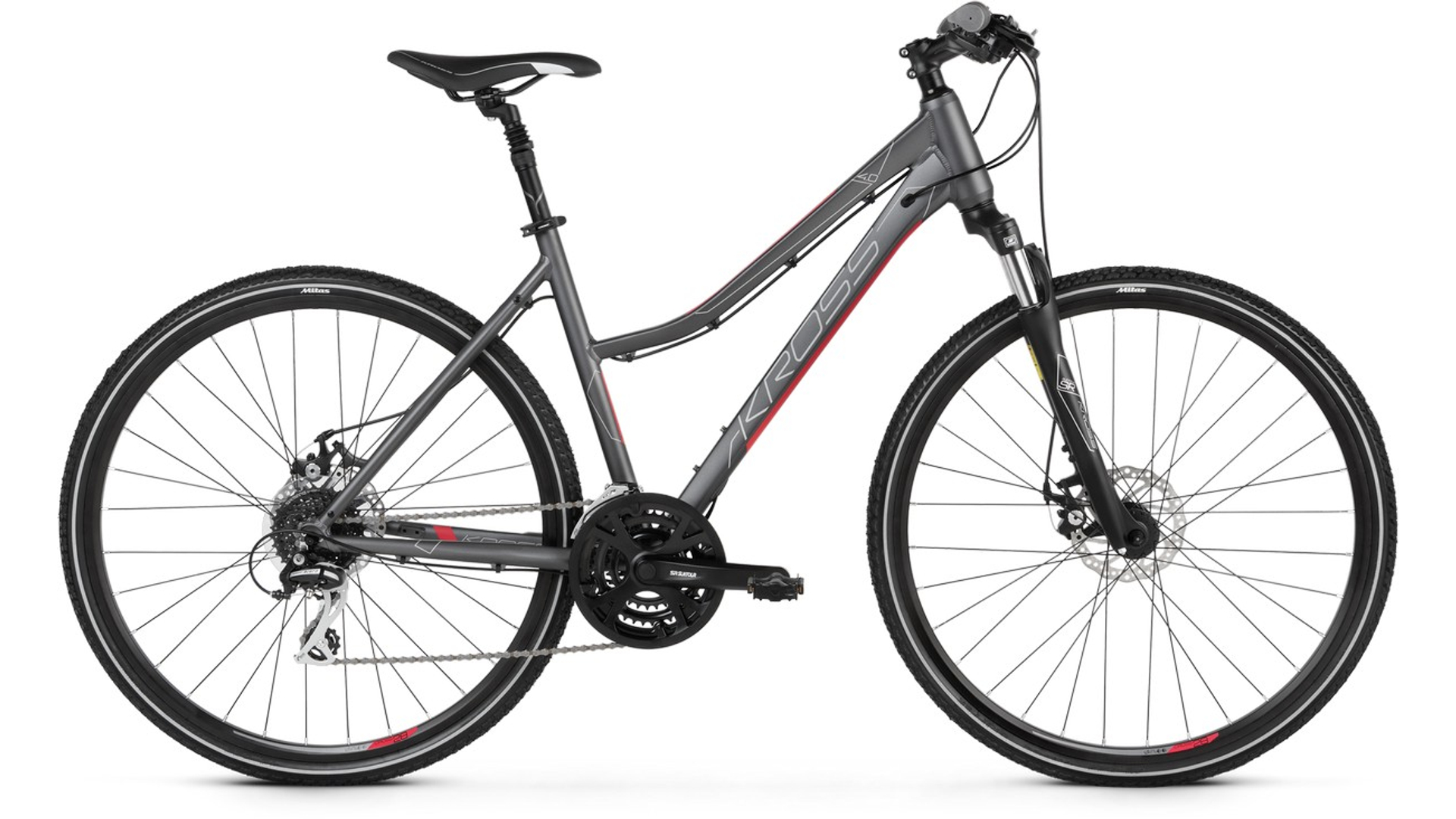 KROSS Evado 4.0 D 28" női cross kerékpár, graphite / pink matt, L (19")