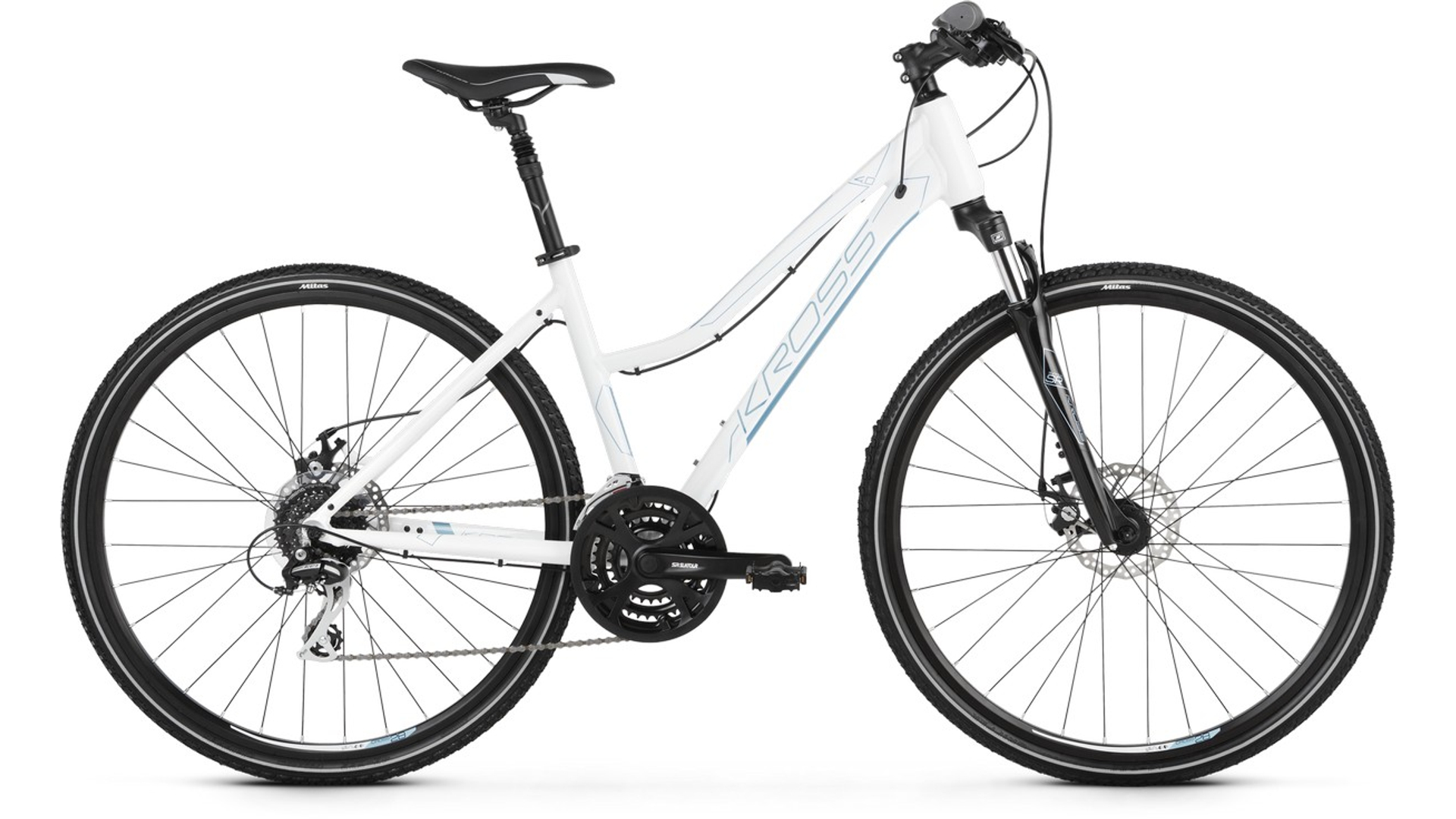 KROSS Evado 4.0 D 28" női cross kerékpár, white / steel gloss, M (17")