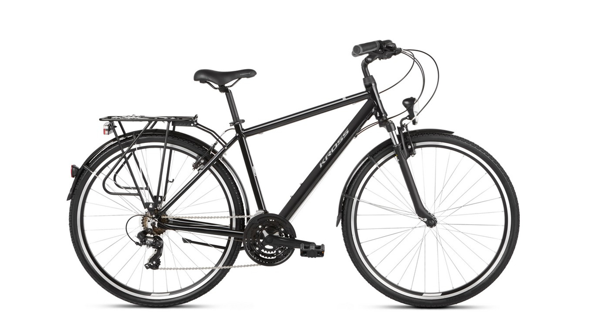 KROSS Trans 1.0 M 28" férfi trekking kerékpár, black / grey gloss, XL (23")