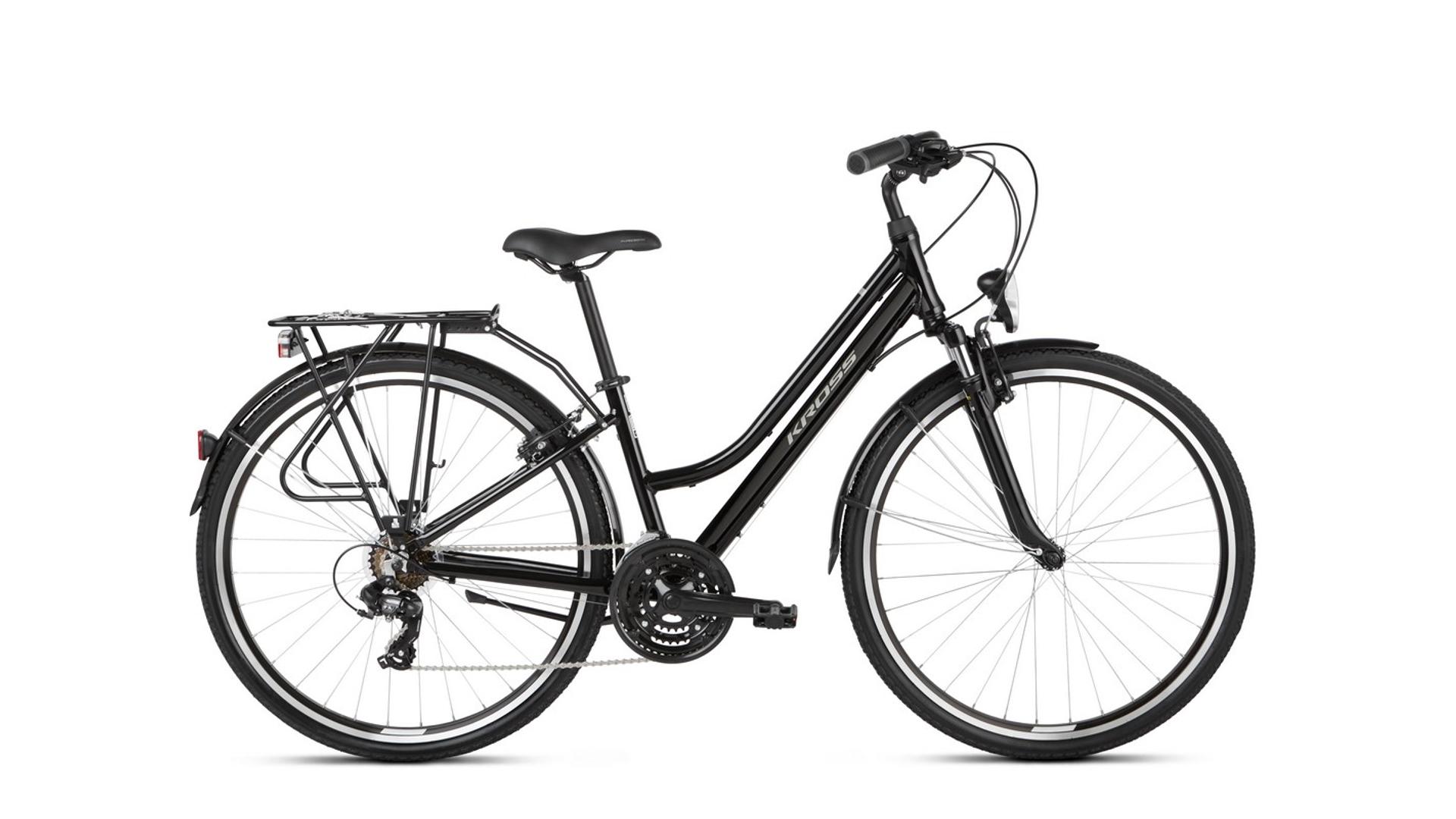 KROSS Trans 1.0 D 28" női trekking kerékpár, black / grey gloss, M (17")