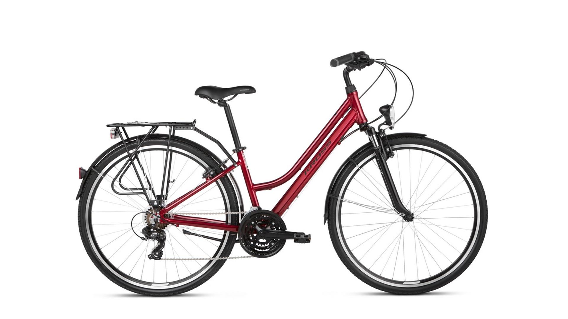 KROSS Trans 1.0 D 28" női trekking kerékpár, ruby / black gloss, L (19")