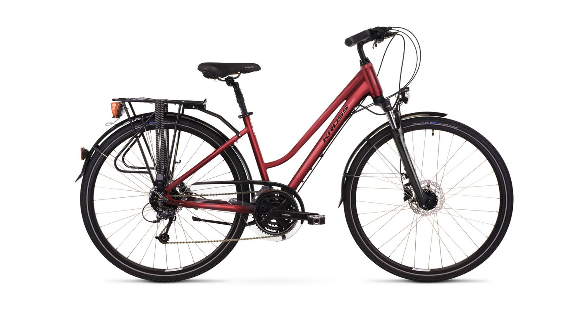 KROSS Trans 5.0 D 28" női trekking kerékpár, ruby / black gloss, L (19")