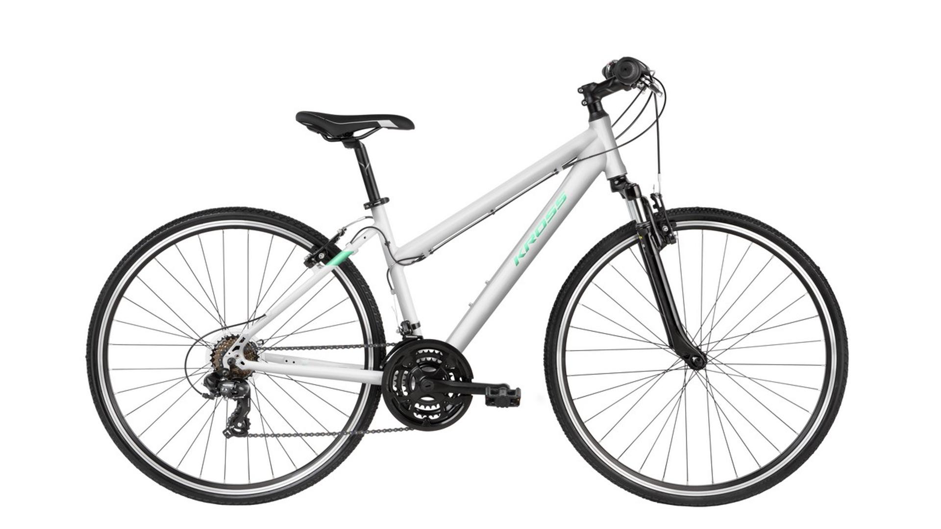 KROSS Evado 1.0 D 28" női cross kerékpár, white / turquoise gloss, M (17")