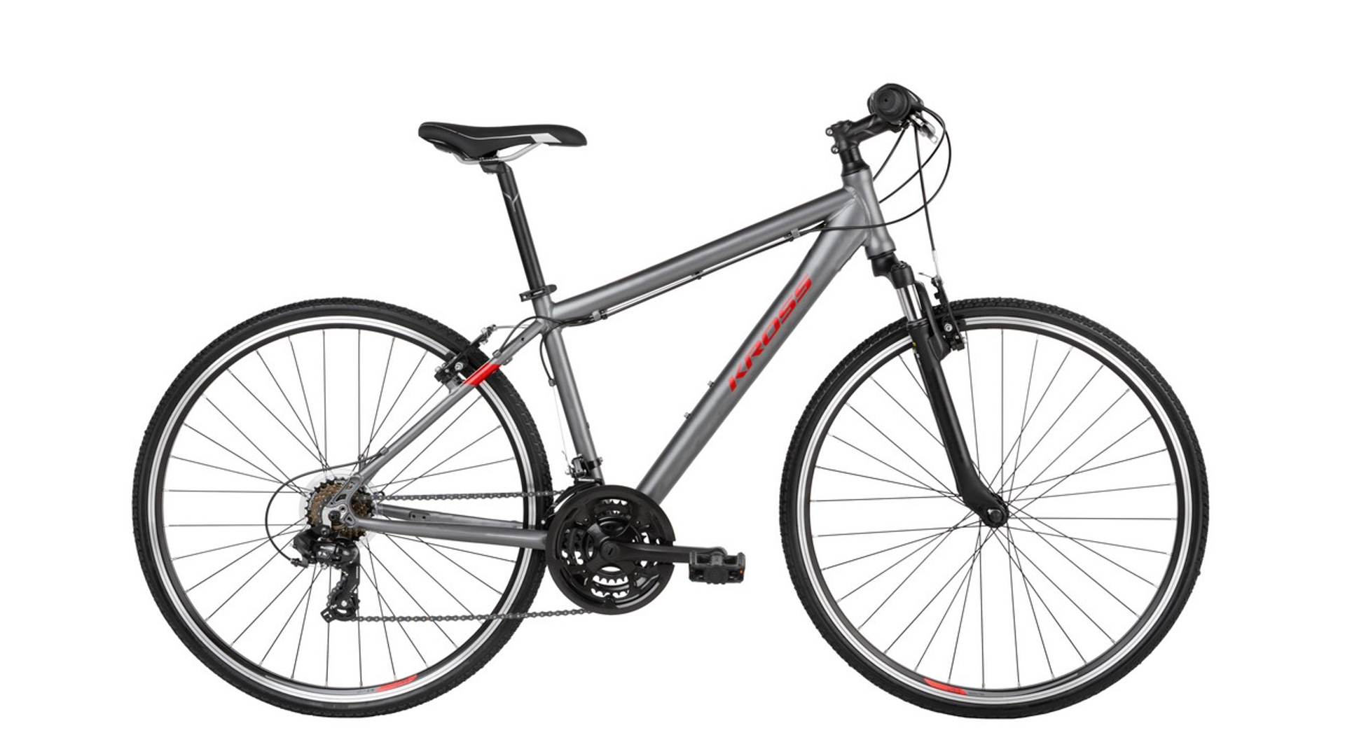 KROSS Evado 1.0 M 2022 28" férfi cross kerékpár, graphite / red matt, M (19")