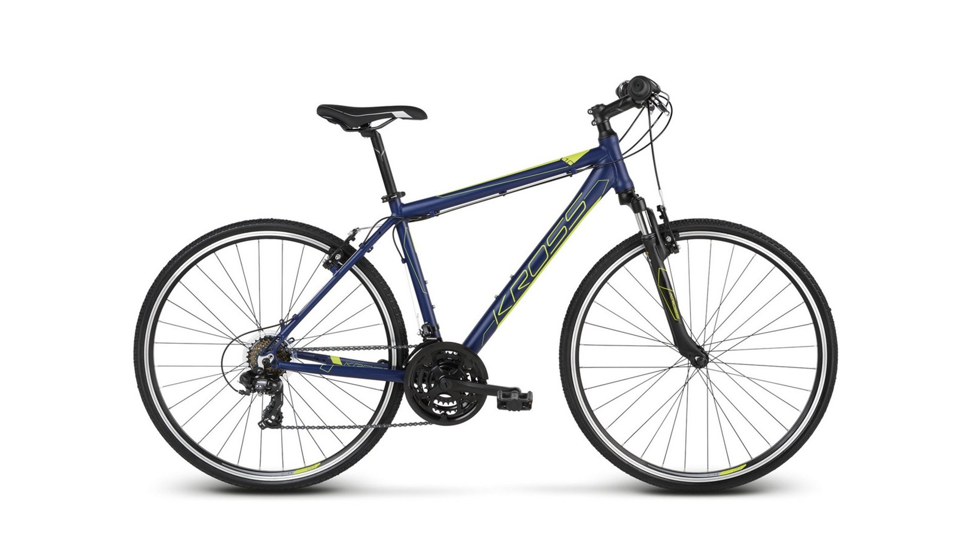 KROSS Evado 1.0 M 28" férfi cross kerékpár, navy blue / lime matt, S (17")