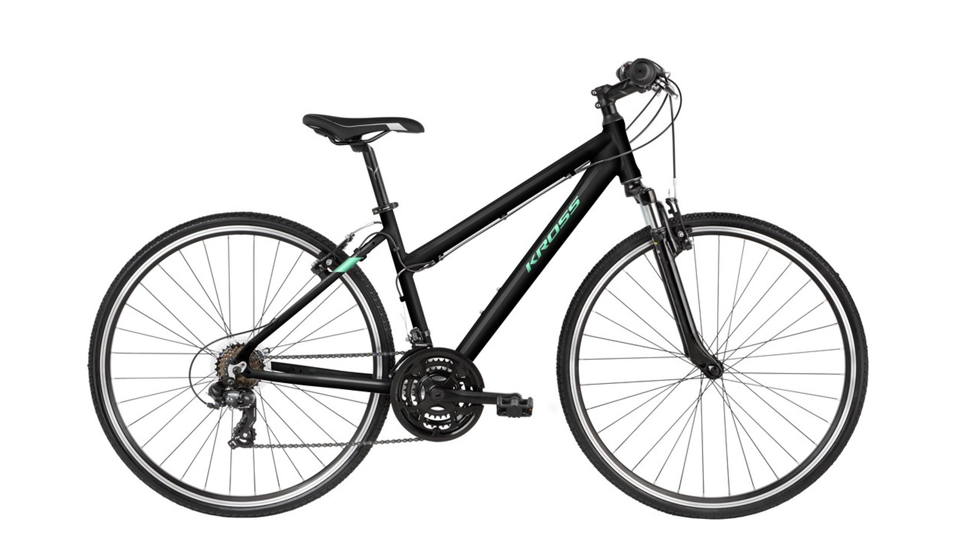 KROSS Evado 2.0 D 28" női cross kerékpár, black / mint gloss, L (19") KROSS Evado 2.0 D 28" női cross kerékpár, black / mint gloss, L (19")