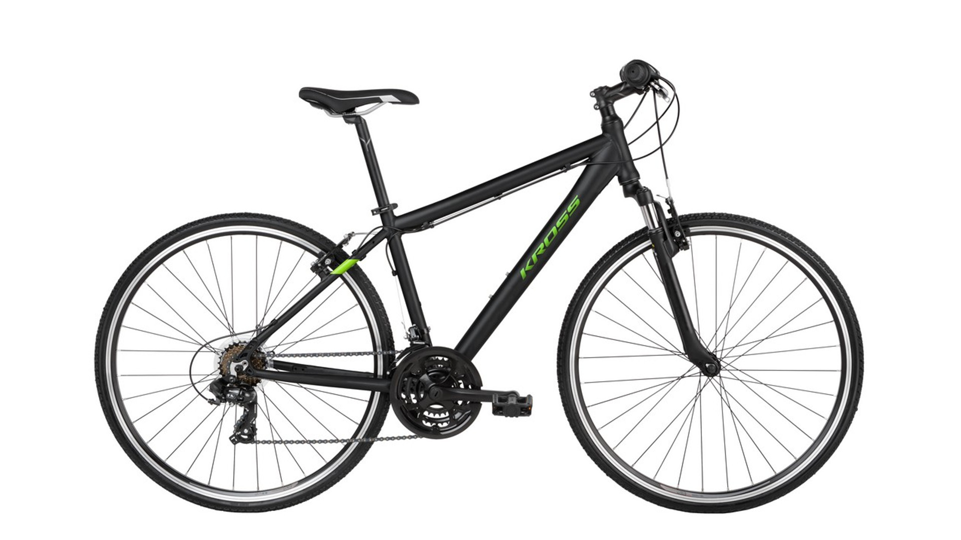 KROSS Evado 2.0 M 28" férfi cross kerékpár, black / green matt, S (17") KROSS Evado 2.0 M 28" férfi cross kerékpár, black / green matt, S (17")
