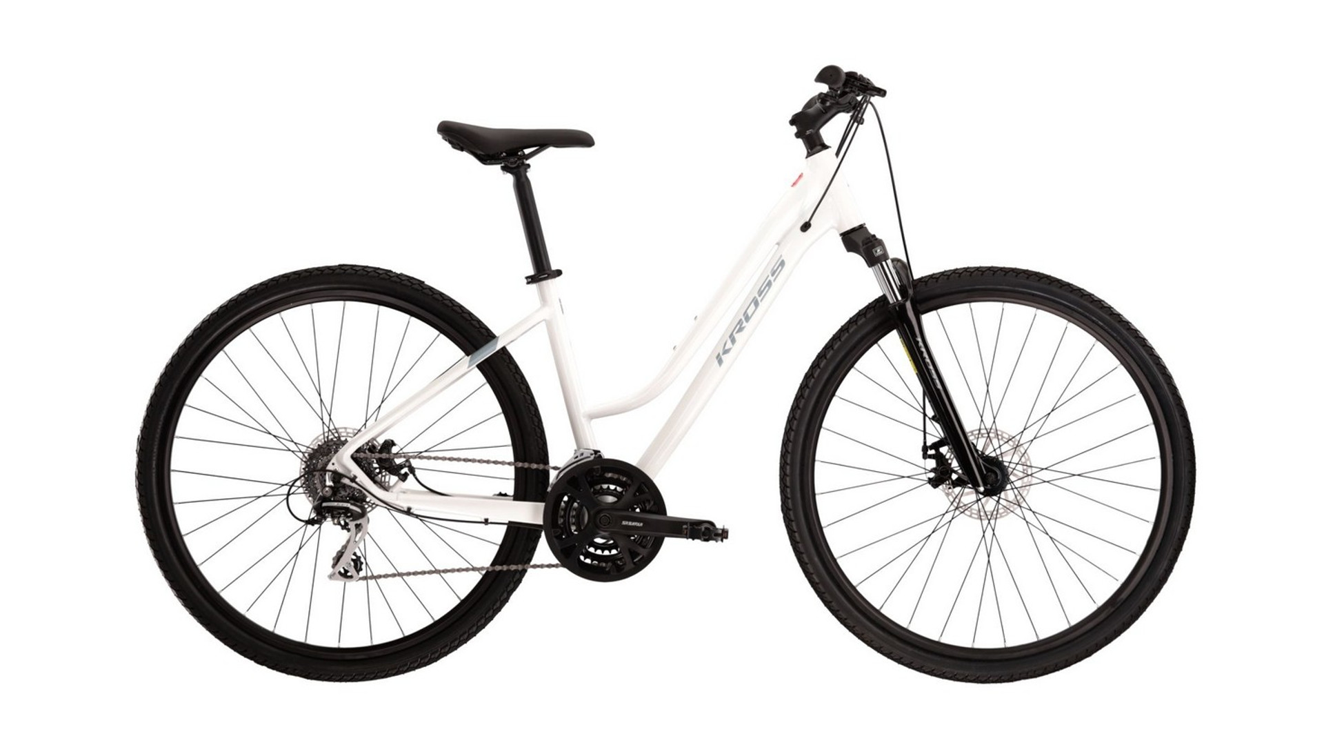 KROSS Evado 3.0 D 28" női cross kerékpár, white / silver gloss, L (19") KROSS Evado 3.0 D 28" női cross kerékpár, white / silver gloss, L (19")