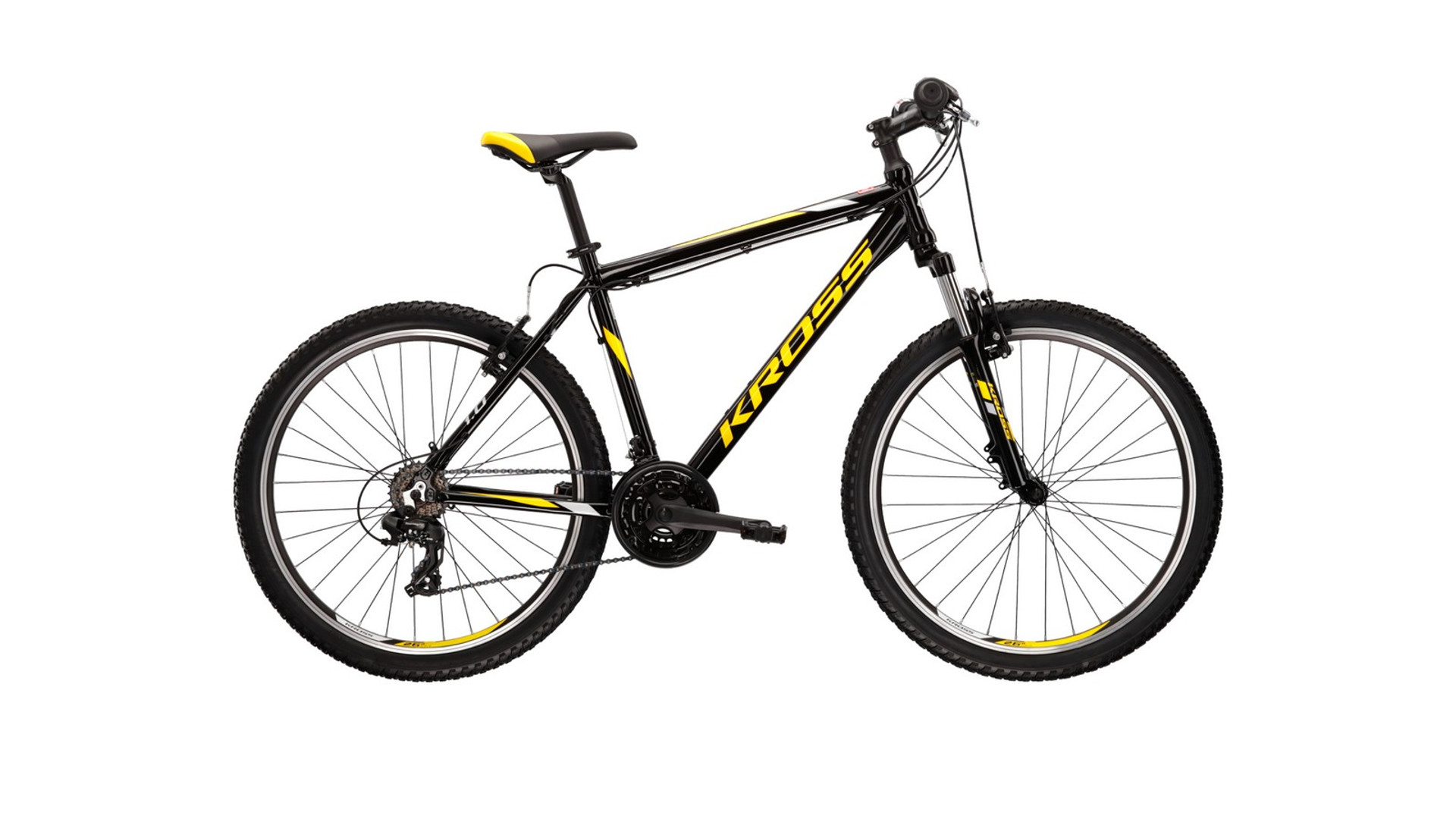 KROSS Hexagon 1.0 26" MTB kerékpár, black/yellow/grey gloss, S (17") KROSS Hexagon 1.0 26" MTB kerékpár, black/yellow/grey gloss, S (17")