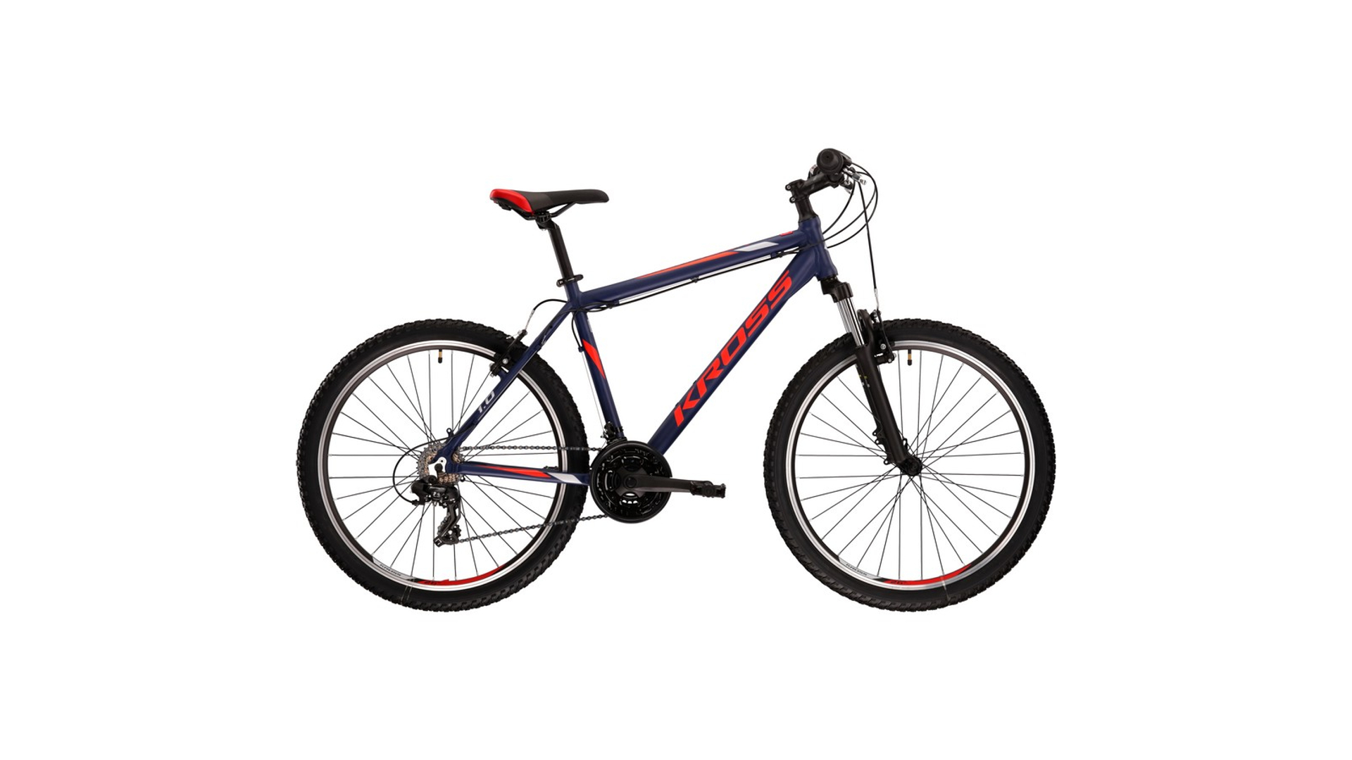KROSS Hexagon 1.0 2022 26" MTB kerékpár, navy blue / red / grey matt, XS (14")