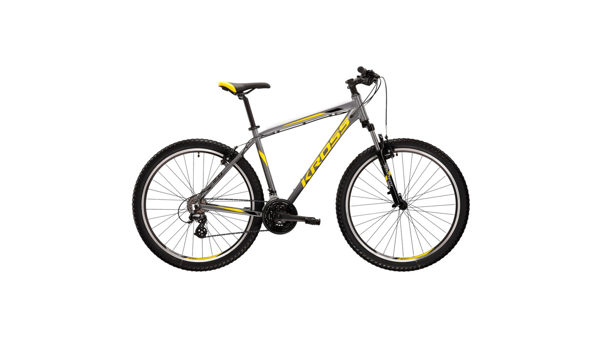 KROSS Hexagon 2.0 2022 27.5" MTB kerékpár, graphite / black / yellow gloss, M (19")