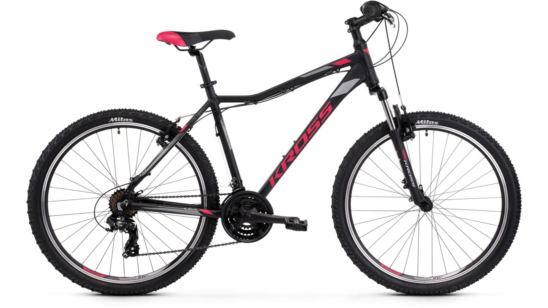 KROSS Lea 1.0 2022 26" női MTB kerékpár, black / raspberry / graphite matt, XS (15")