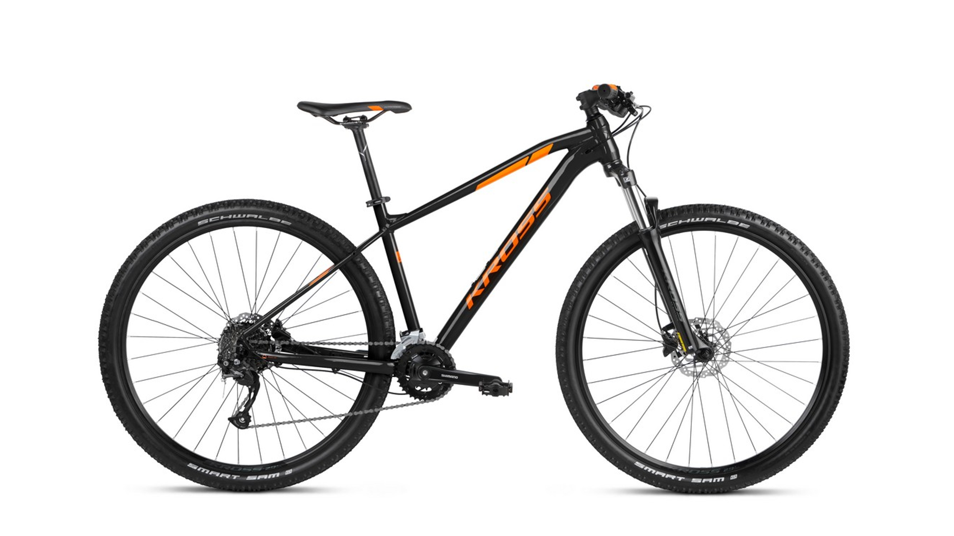 KROSS Level 1.0 2022 29" MTB XC hardtail kerékpár, black / orange gloss, M (17")