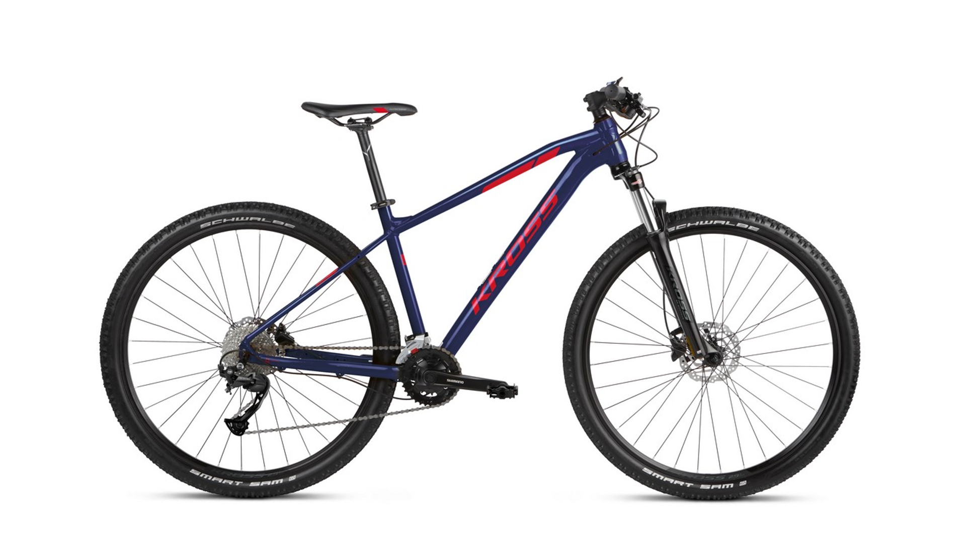 KROSS Level 2.0 2022 29" MTB XC hardtail kerékpár, navy blue / red gloss, M (17")