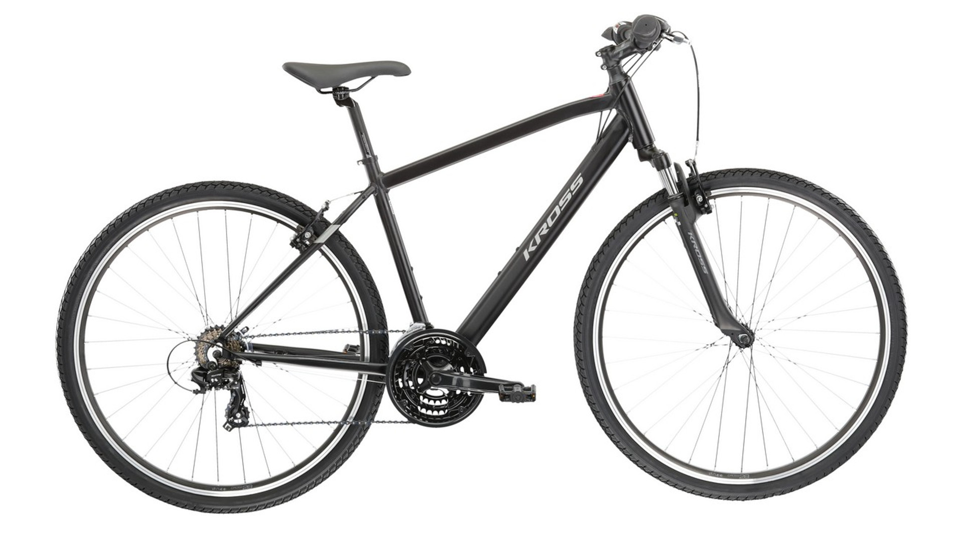KROSS Evado 1.0 M 2024 28" férfi cross-trekking kerékpár, black / graphite / mat, L (21") KROSS Evado 1.0 M 2024 28" férfi cross-trekking kerékpár, black / graphite / mat, L (21")