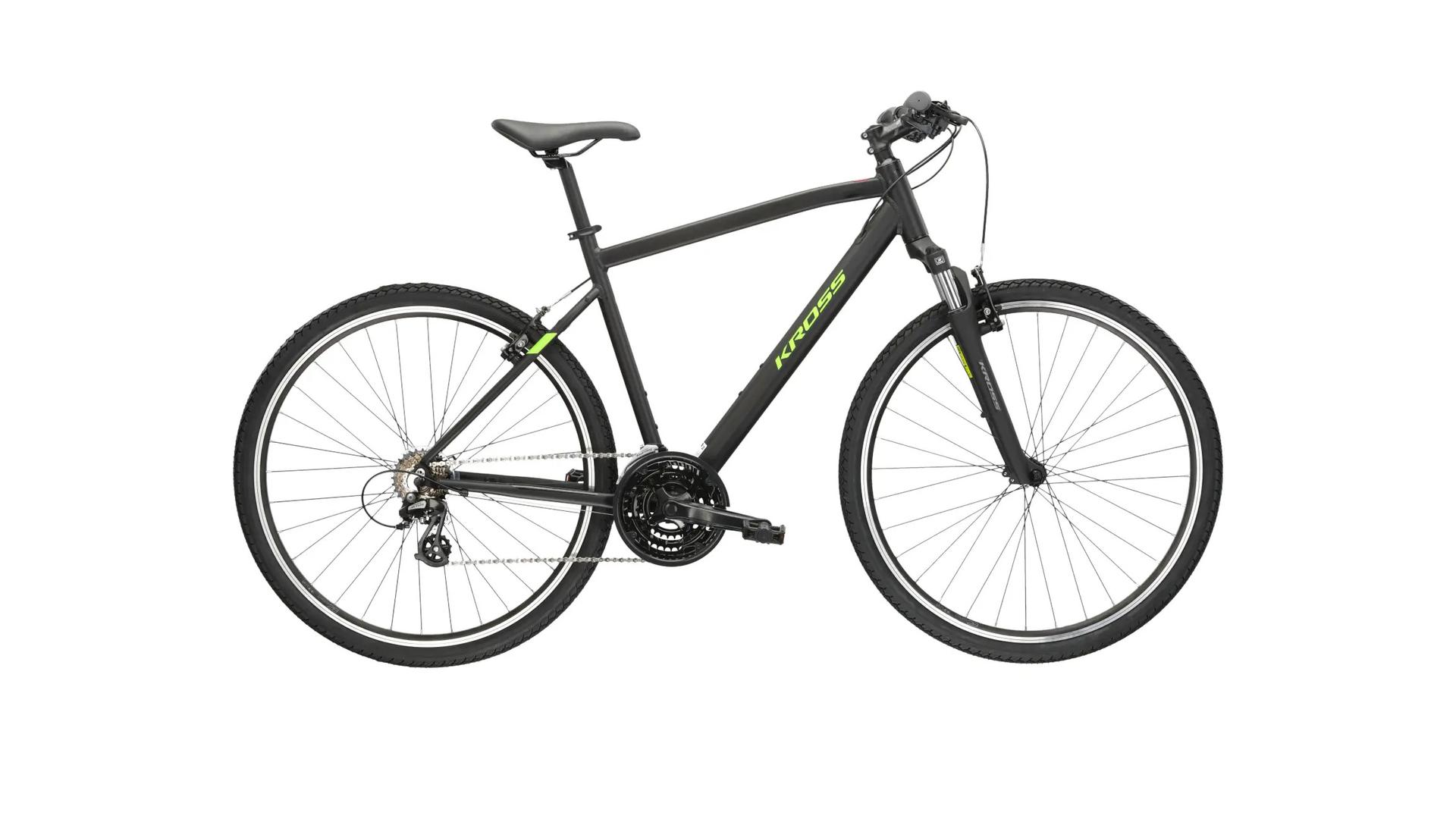 KROSS Evado 2.0 M 28" férfi cross kerékpár, black / green matt, L (21")
