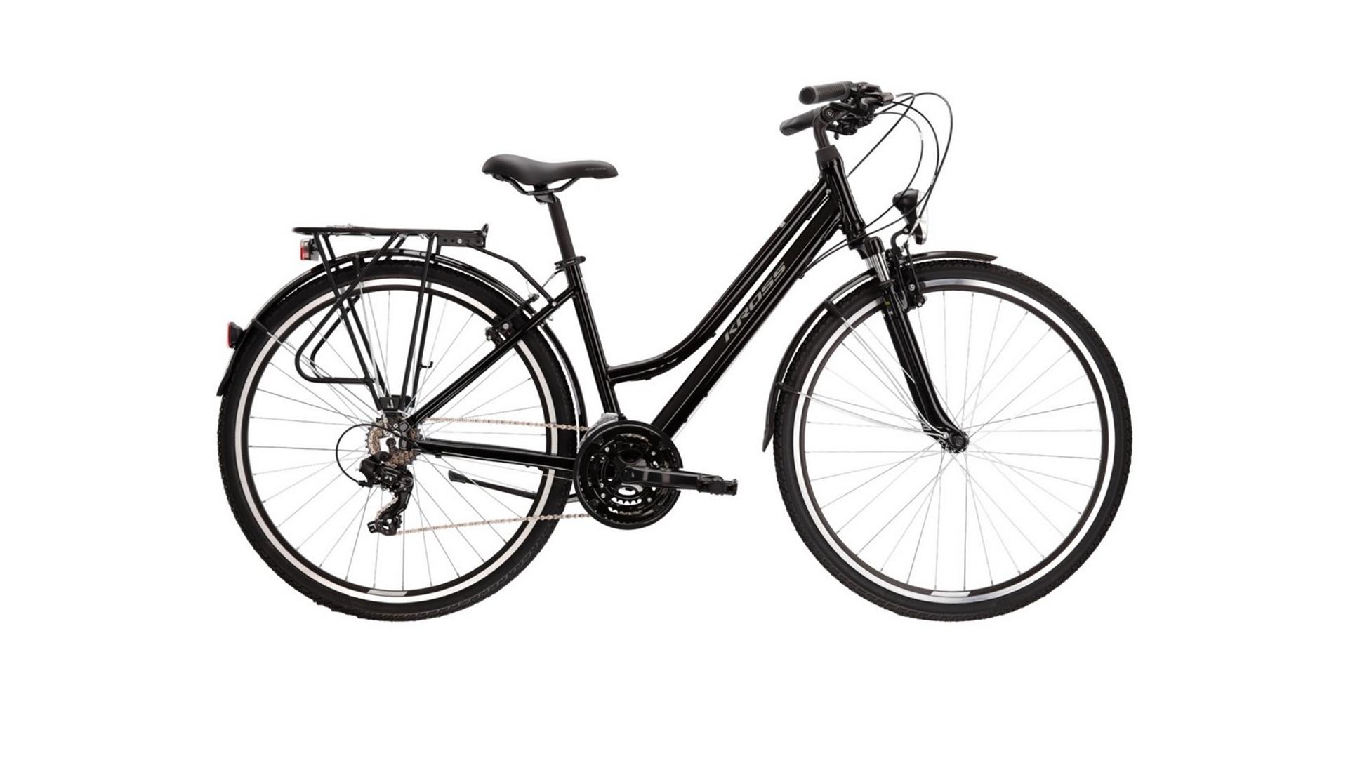KROSS Trans 1.0 D 28" női túra/trekking kerékpár, black/silver gloss, L (19")
