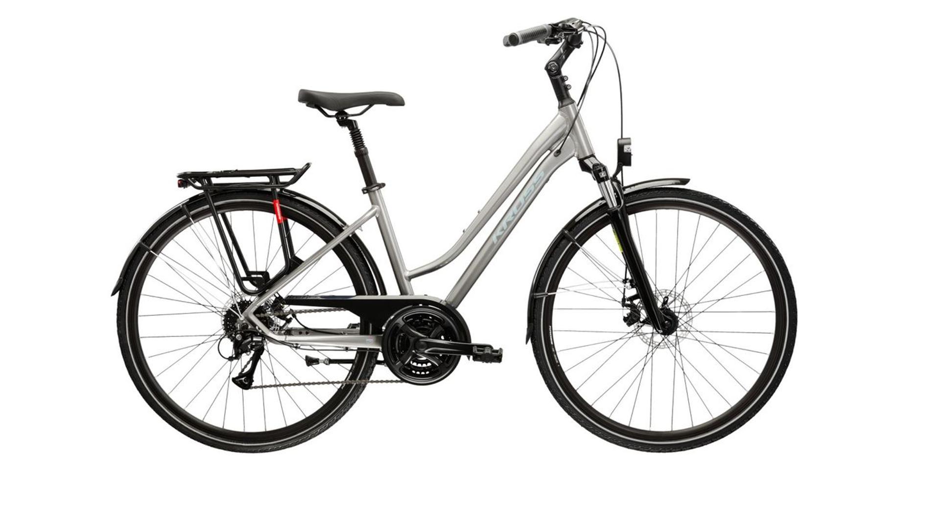 KROSS Trans 3.0 D 28" női túra/trekking kerékpár, gray/white gloss, M (17")