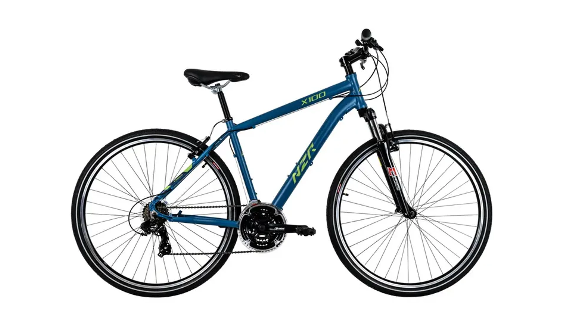 NEUZER X100 28" férfi cross-trekking kerékpár, azúrkék/sárga, 19"