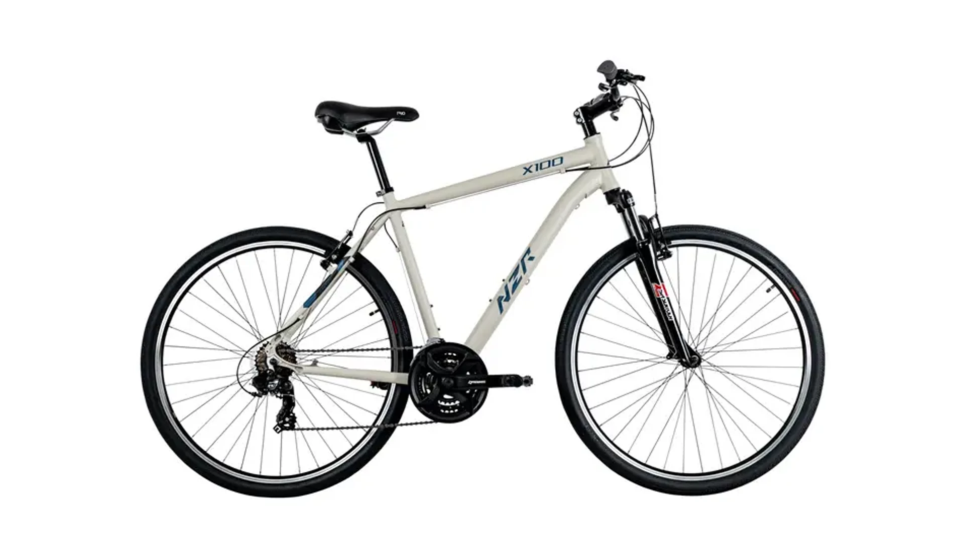 NEUZER X100 28" férfi cross-trekking kerékpár, kavicsszürke/kék, 21" NEUZER X100 28" férfi cross-trekking kerékpár, kavicsszürke/kék, 21"