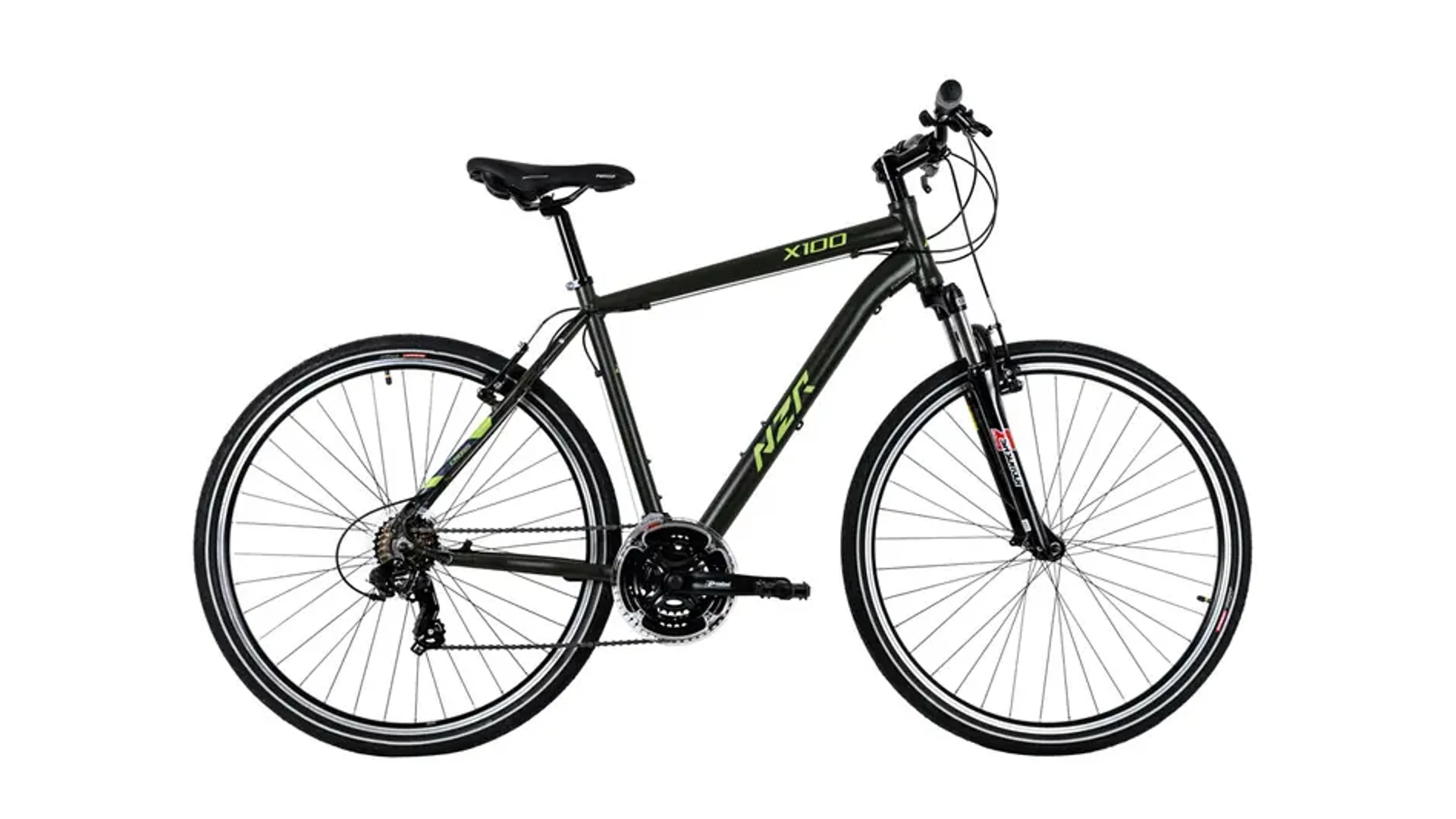NEUZER X100 28" férfi cross-trekking kerékpár, szürkésoliva/zöld, 21" NEUZER X100 28" férfi cross-trekking kerékpár, szürkésoliva/zöld, 21"