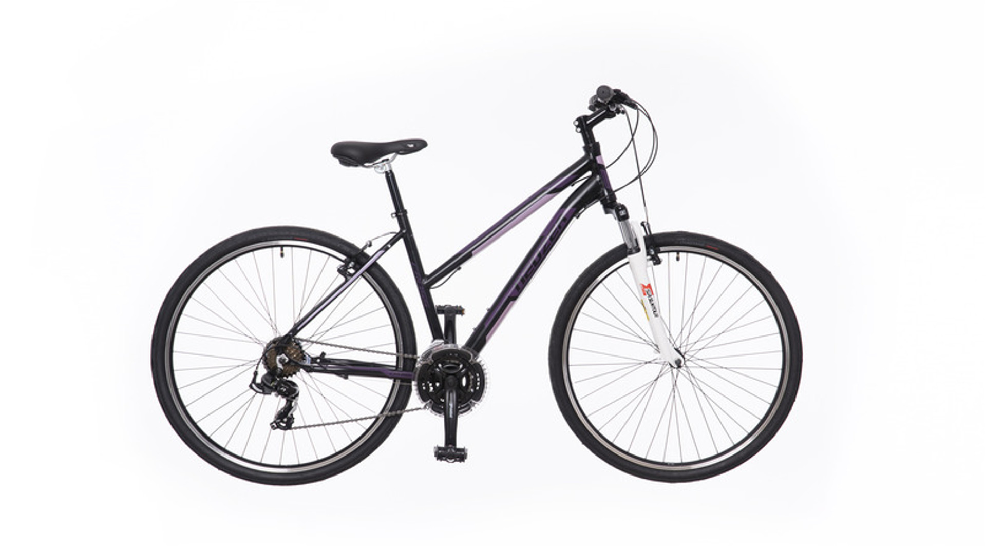 NEUZER X100 28" női cross-trekking kerékpár, fekete/lila, 17"