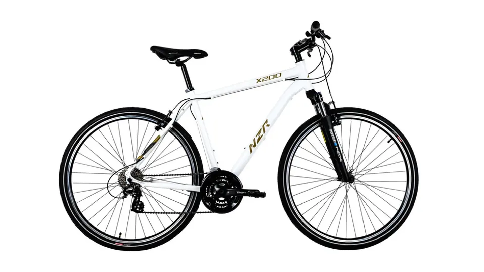 NEUZER X200 28" férfi cross-trekking kerékpár, fehér/okker, 17"