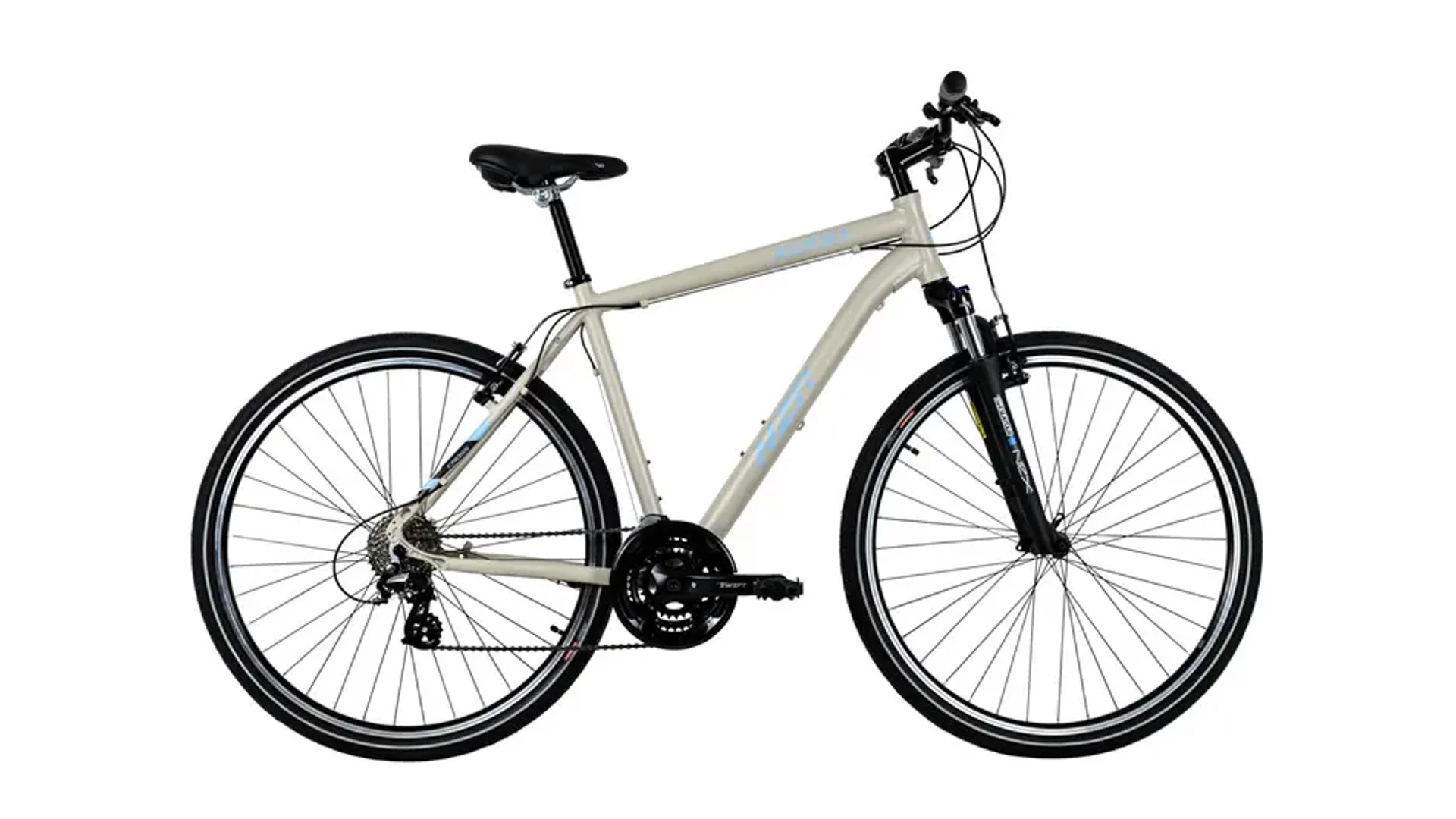 NEUZER X200 28" férfi cross-trekking kerékpár, kavicsszürke/kék, 17"