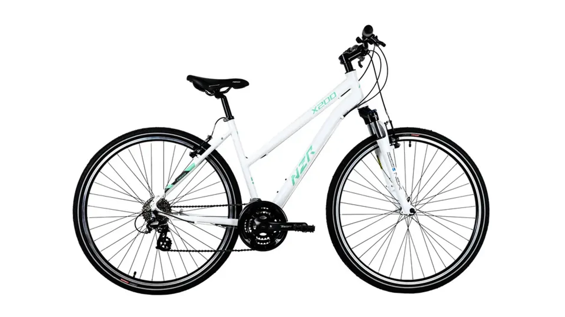 NEUZER X200 28" női cross-trekking kerékpár, fehér/menta, 19"