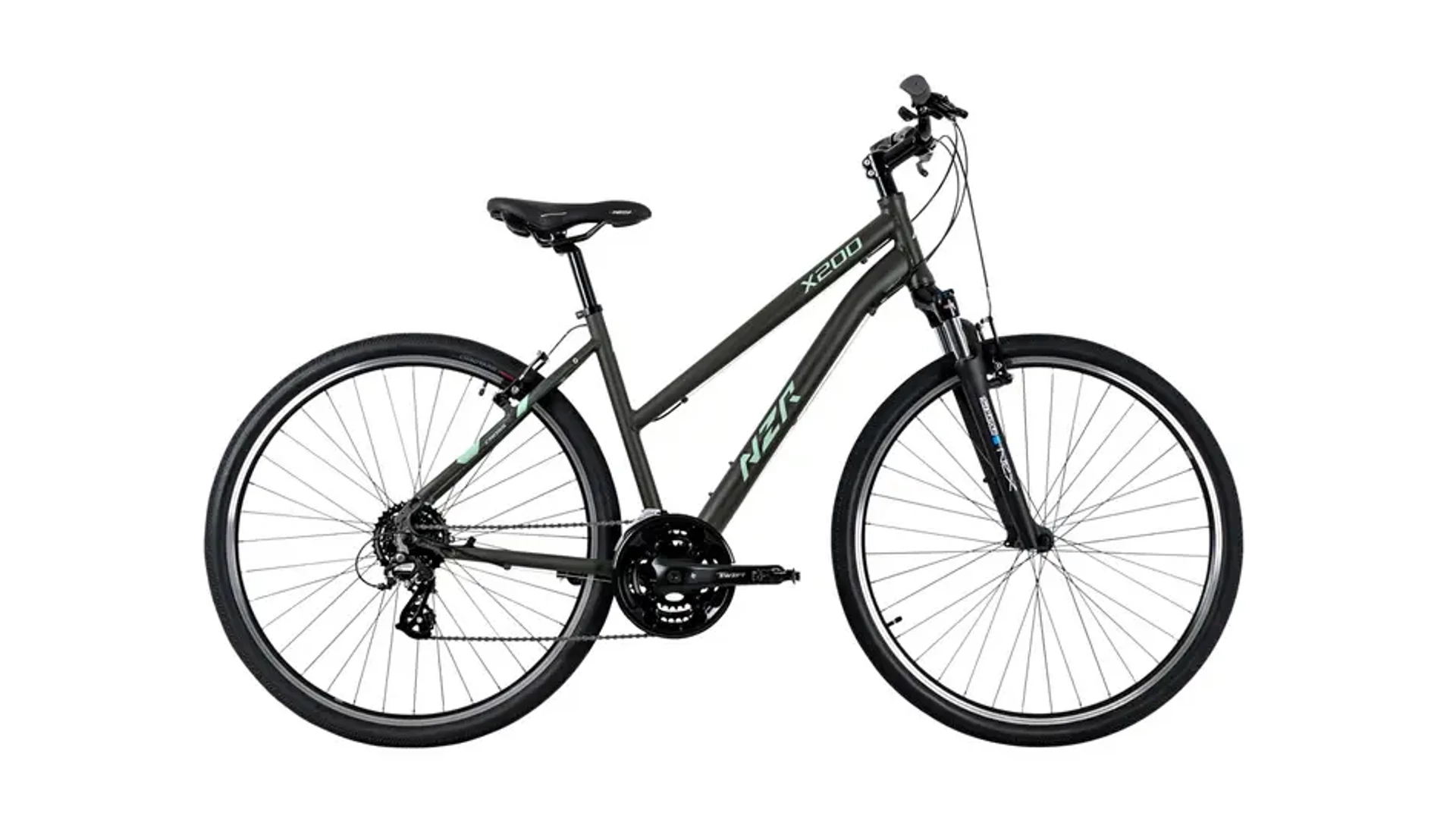 NEUZER X200 28" női cross-trekking kerékpár, szürkésoliva/menta, 17" NEUZER X200 28" női cross-trekking kerékpár, szürkésoliva/menta, 17"