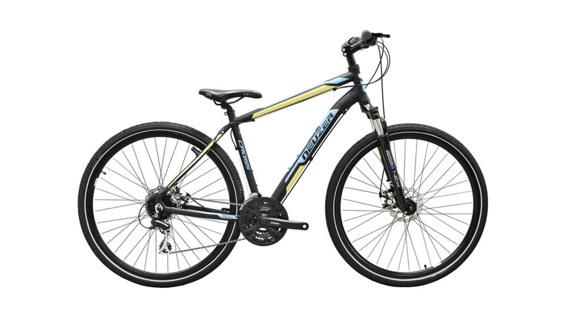 NEUZER X200 Disc 28" férfi cross-trekking kerékpár, fekete/kék-sárga, 21" NEUZER X200 Disc 28" férfi cross-trekking kerékpár, fekete/kék-sárga, 21"