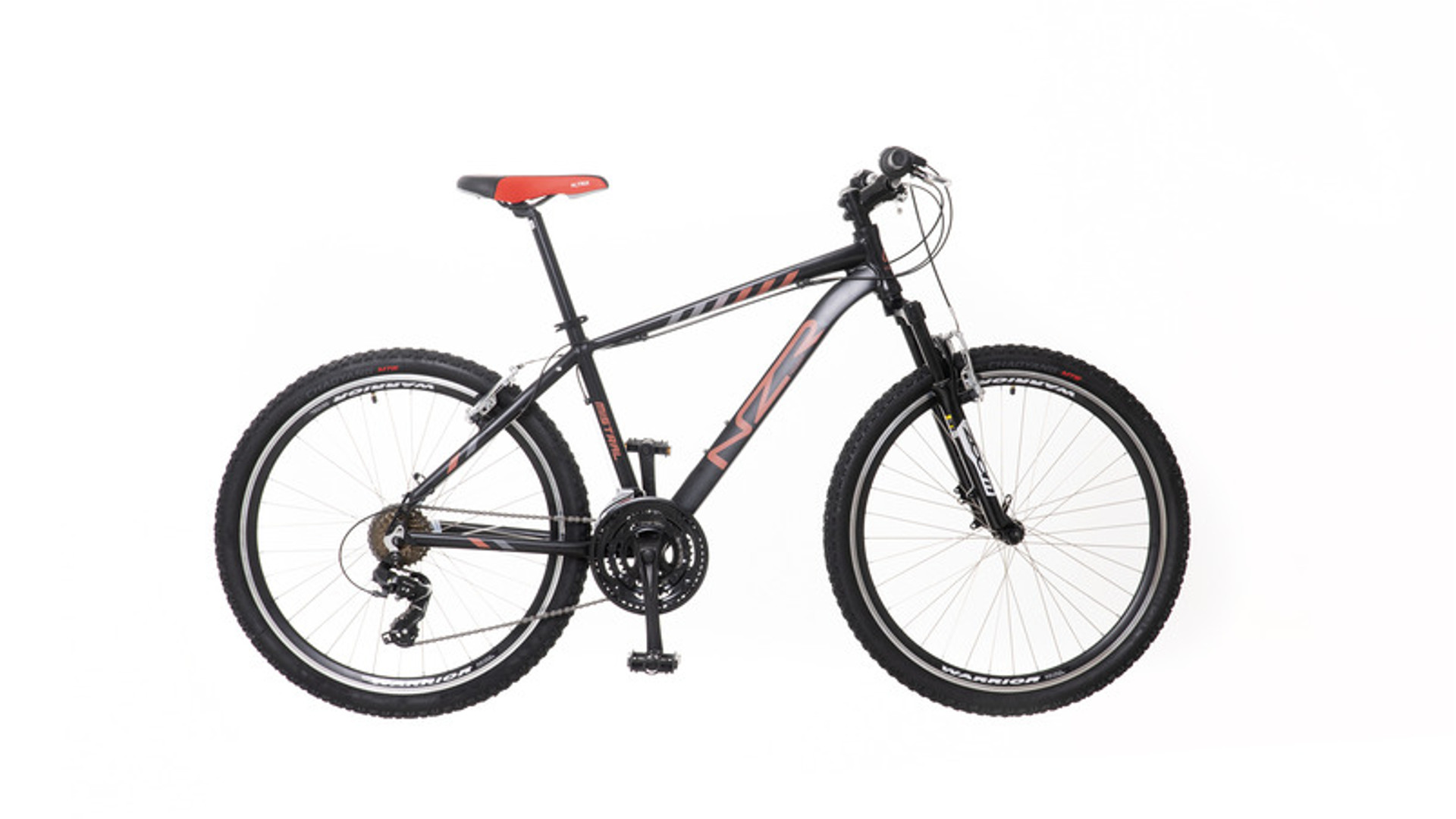 NEUZER Mistral 30 26" férfi MTB kerékpár, teleszkópos, fekete/piros-szürke, 23"