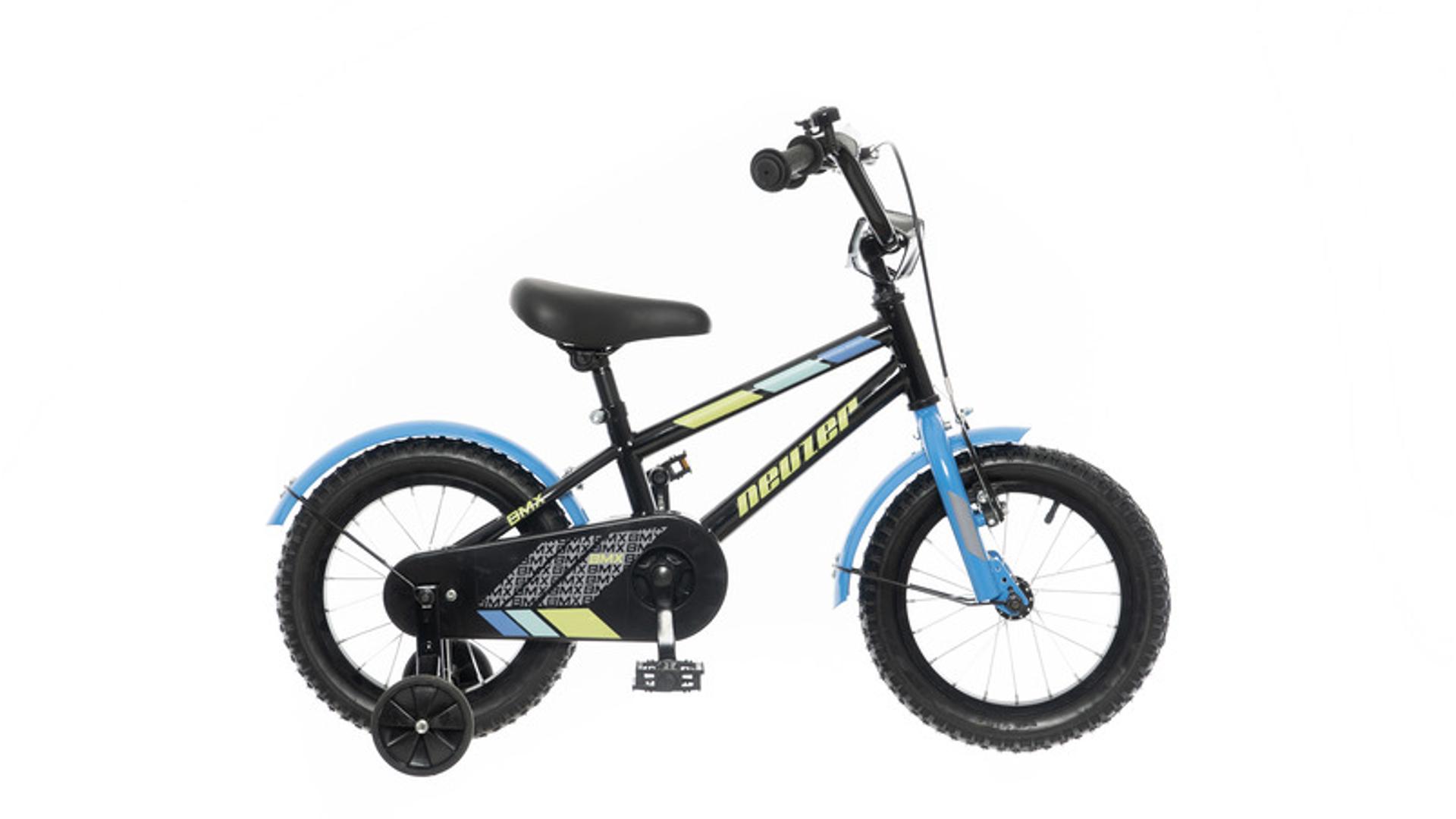 NEUZER BMX 16 fiú gyerekkerékpár, 16"/1 seb., kontrás, fekete / sárga-kék