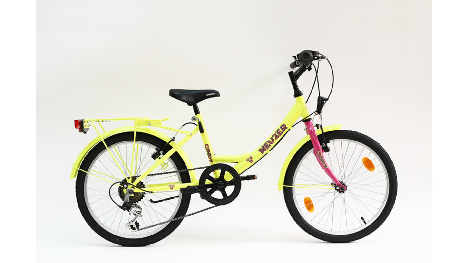 NEUZER Cindy 20 City lány MTB gyerekkerékpár, 20"/6 seb., sárga-pink-piros