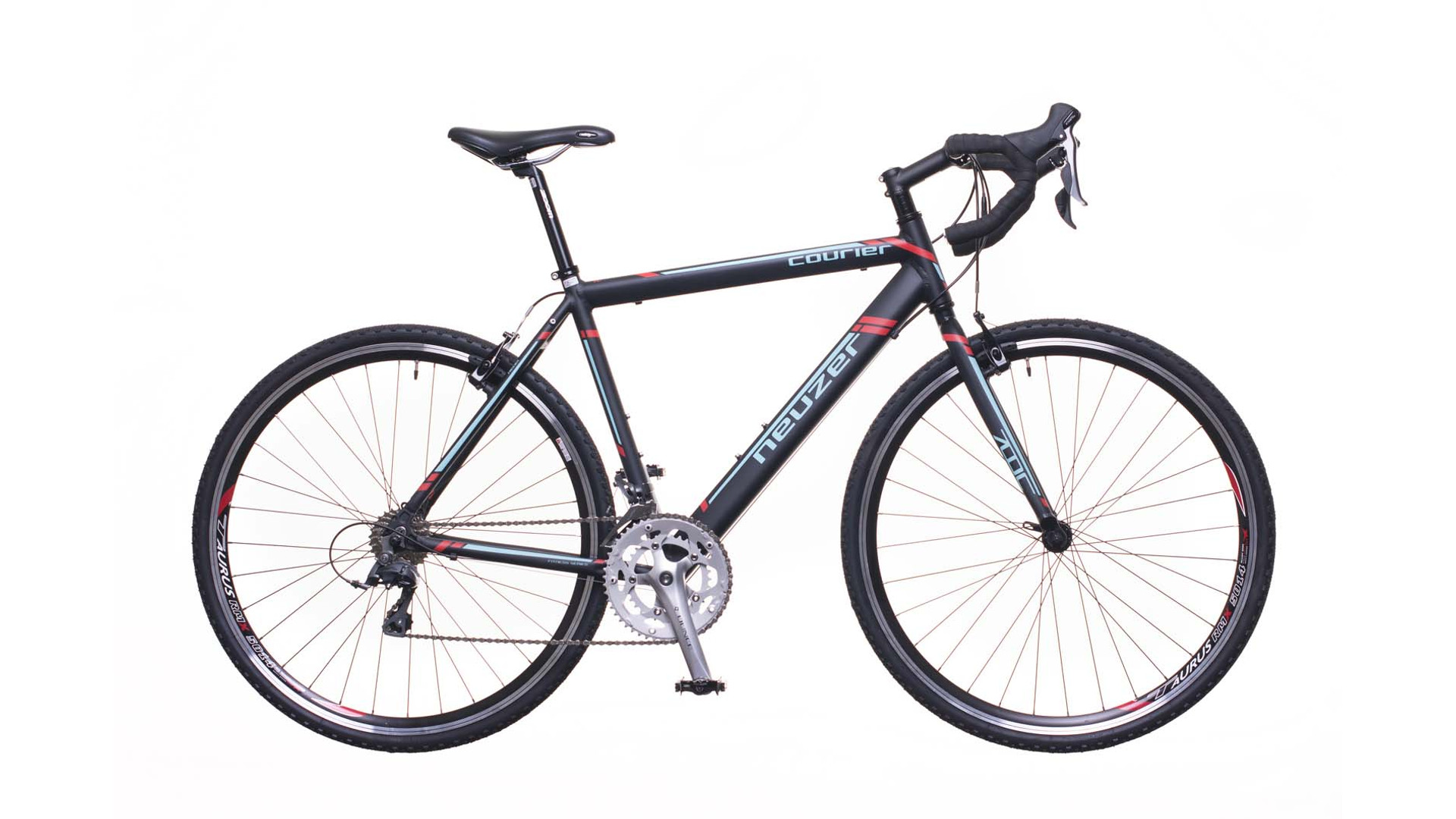 NEUZER Courier CX 28" országúti cyclocross kerékpár, fekete/türkiz-piros matt, 53cm