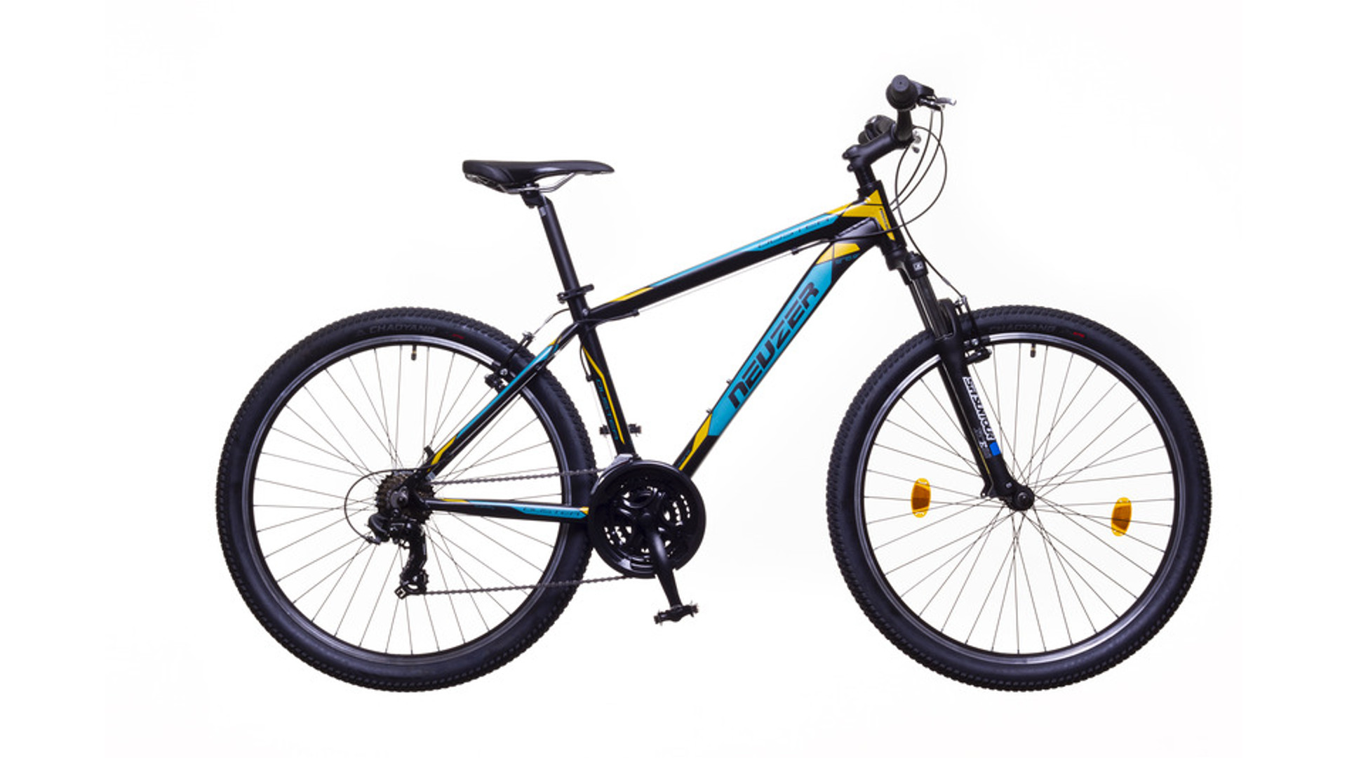 NEUZER Duster Hobby 27.5" férfi MTB hardtail kerékpár, fekete/türkiz-sárga, 19"