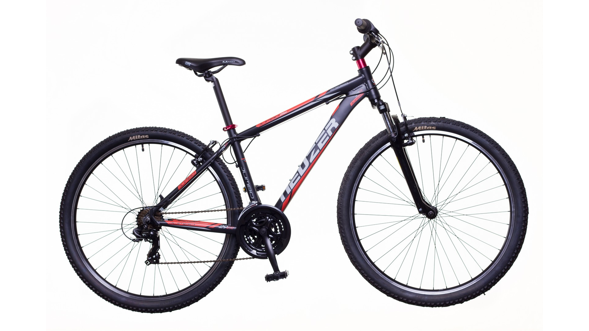 NEUZER Jumbo Hobby 29" MTB hardtail kerékpár, fekete / piros-szürke, 19''