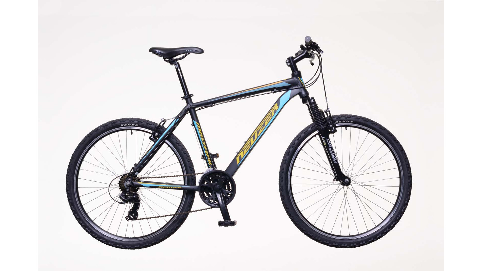 NEUZER Mistral 50 férfi MTB kerékpár, fekete / narancs-türkiz, 19''