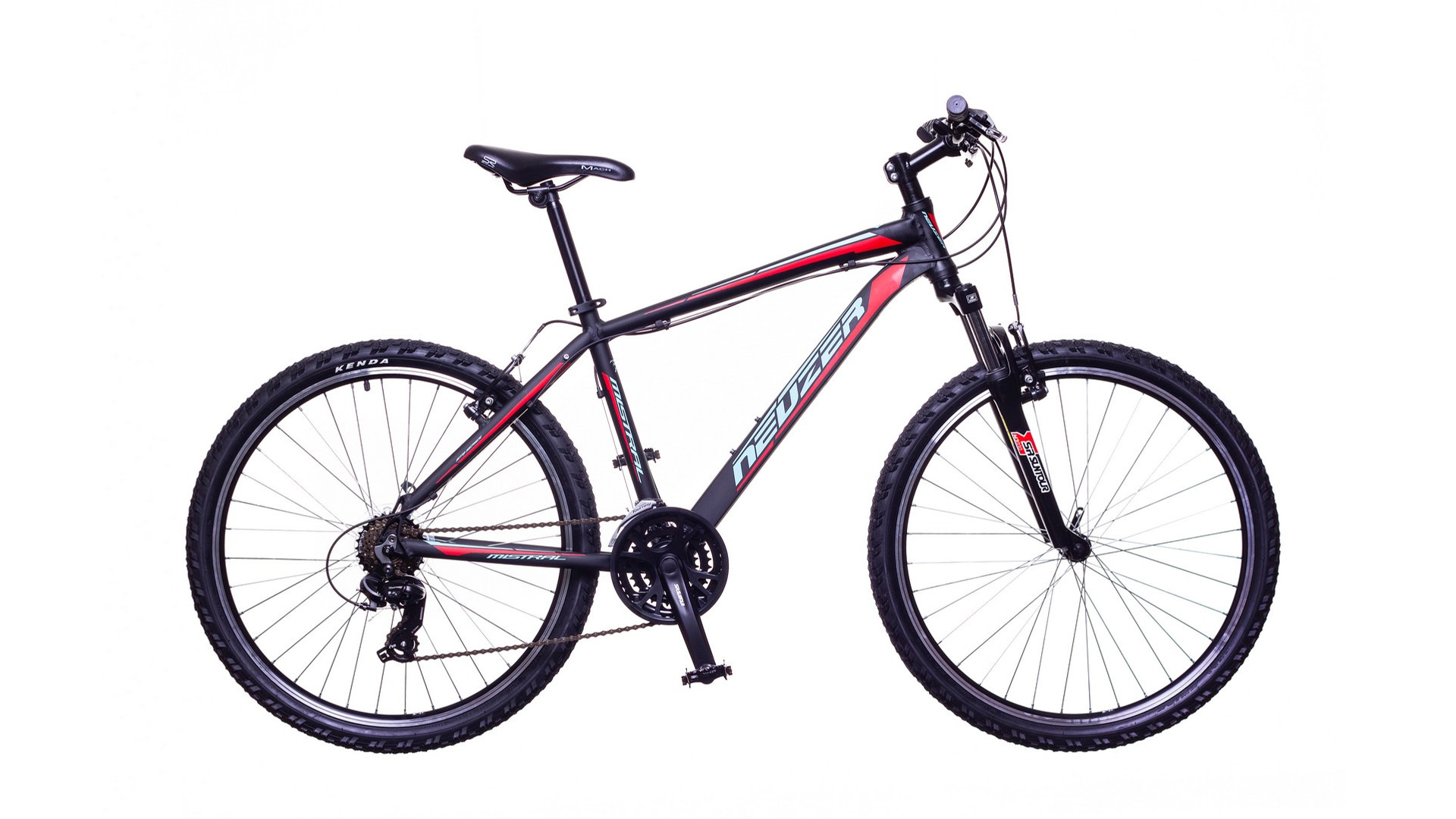NEUZER Mistral 50 férfi MTB kerékpár, fekete / piros-cián, 19'' NEUZER Mistral 50 férfi MTB kerékpár, fekete / piros-cián, 19''
