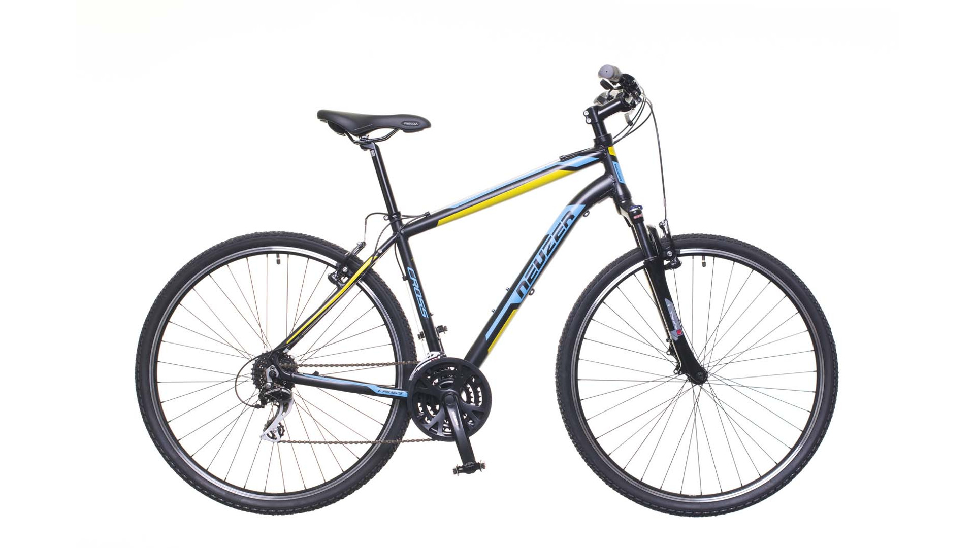NEUZER X200 28" férfi cross-trekking kerékpár, fekete/kék-sárga, 21" NEUZER X200 28" férfi cross-trekking kerékpár, fekete/kék-sárga, 21"