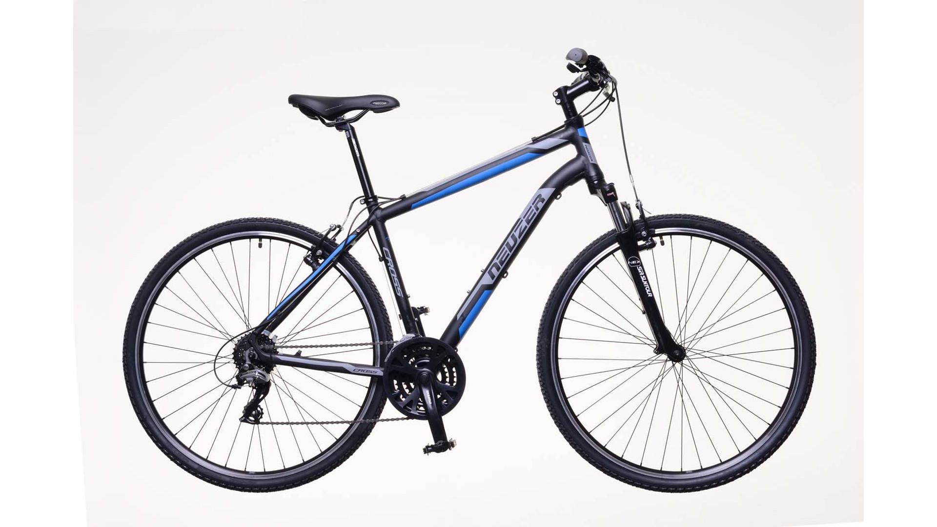 NEUZER X200 28" férfi cross-trekking kerékpár, fekete/kék-szürke, 19" NEUZER X200 28" férfi cross-trekking kerékpár, fekete/kék-szürke, 19"