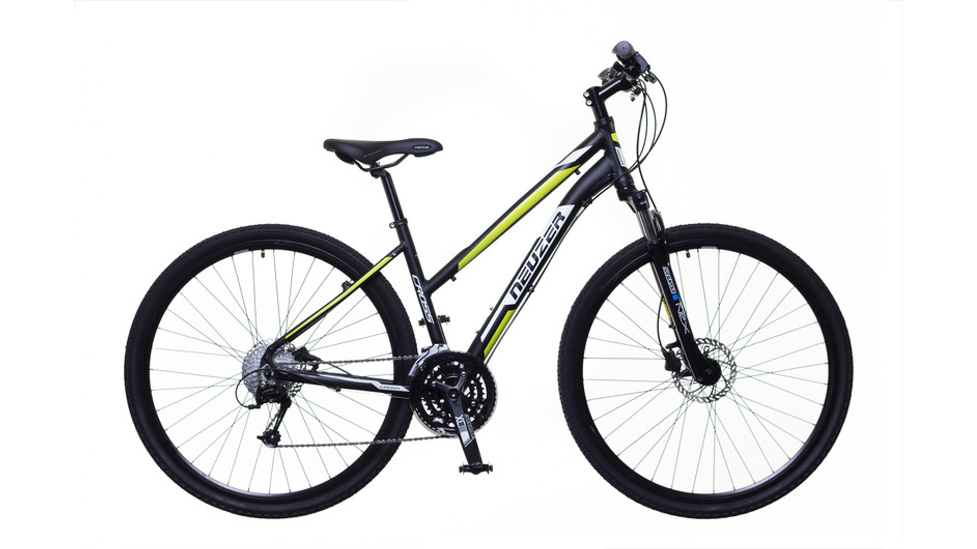 NEUZER X400 Cues 28" női cross-trekking kerékpár, fekete/fehér-zöld, 17"