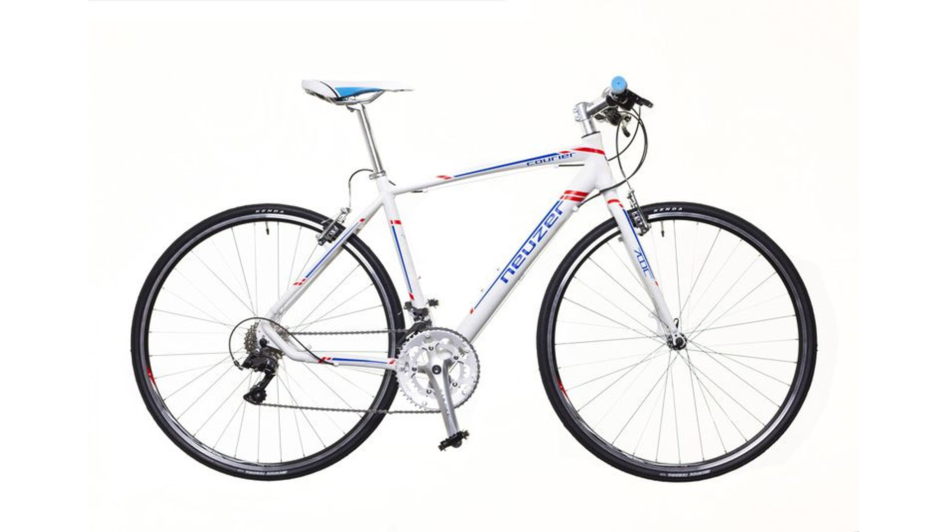 NEUZER Courier DT 28" fitness kerékpár, fehér/kék-piros matt, 46cm NEUZER Courier DT 28" fitness kerékpár, fehér/kék-piros matt, 46cm