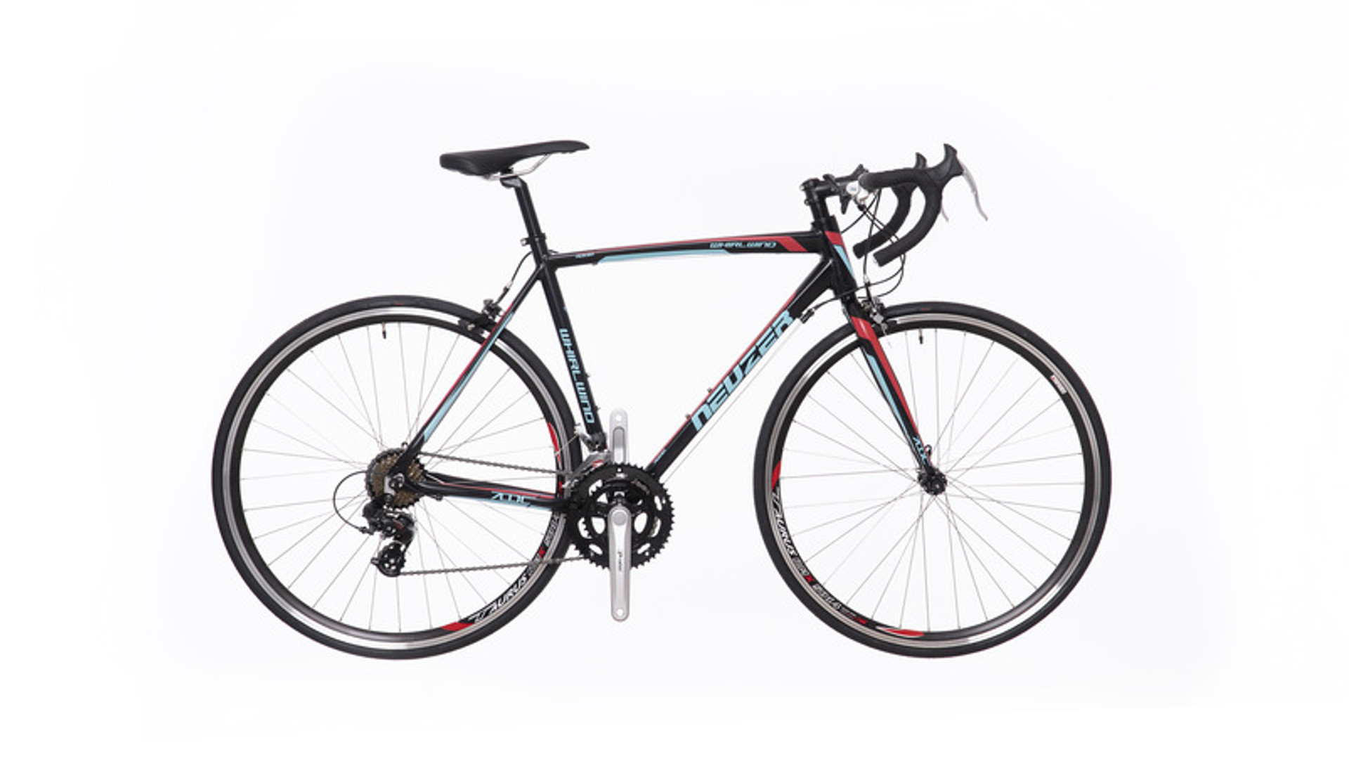 NEUZER Whirlwind 50 28" országúti kerékpár, fekete / piros-türkiz, 54cm